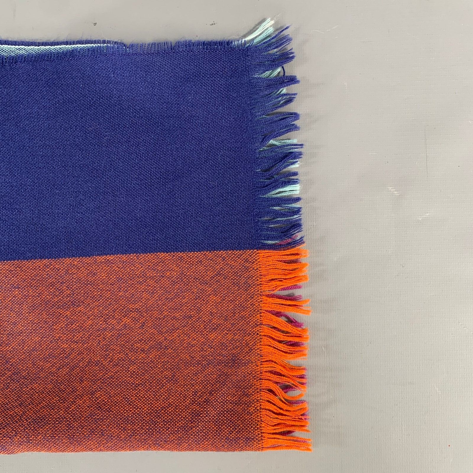 Other NO BRAND Blue Orange & Red Window Pane Scarves Size ONE SIZE - 2 Thumbnail
