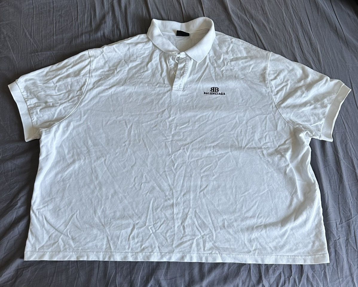 Balenciaga BALENCIAGA OVERSIZED BB LOGO POLO SHIRT – WHITE – SIZE 3 Size US L / EU 52-54 / 3 - 11 Thumbnail