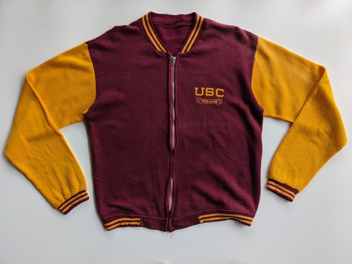 image of American College x Vintage 60S USC Trojans Sweater in Red/Yellow, Men's (Size Small)