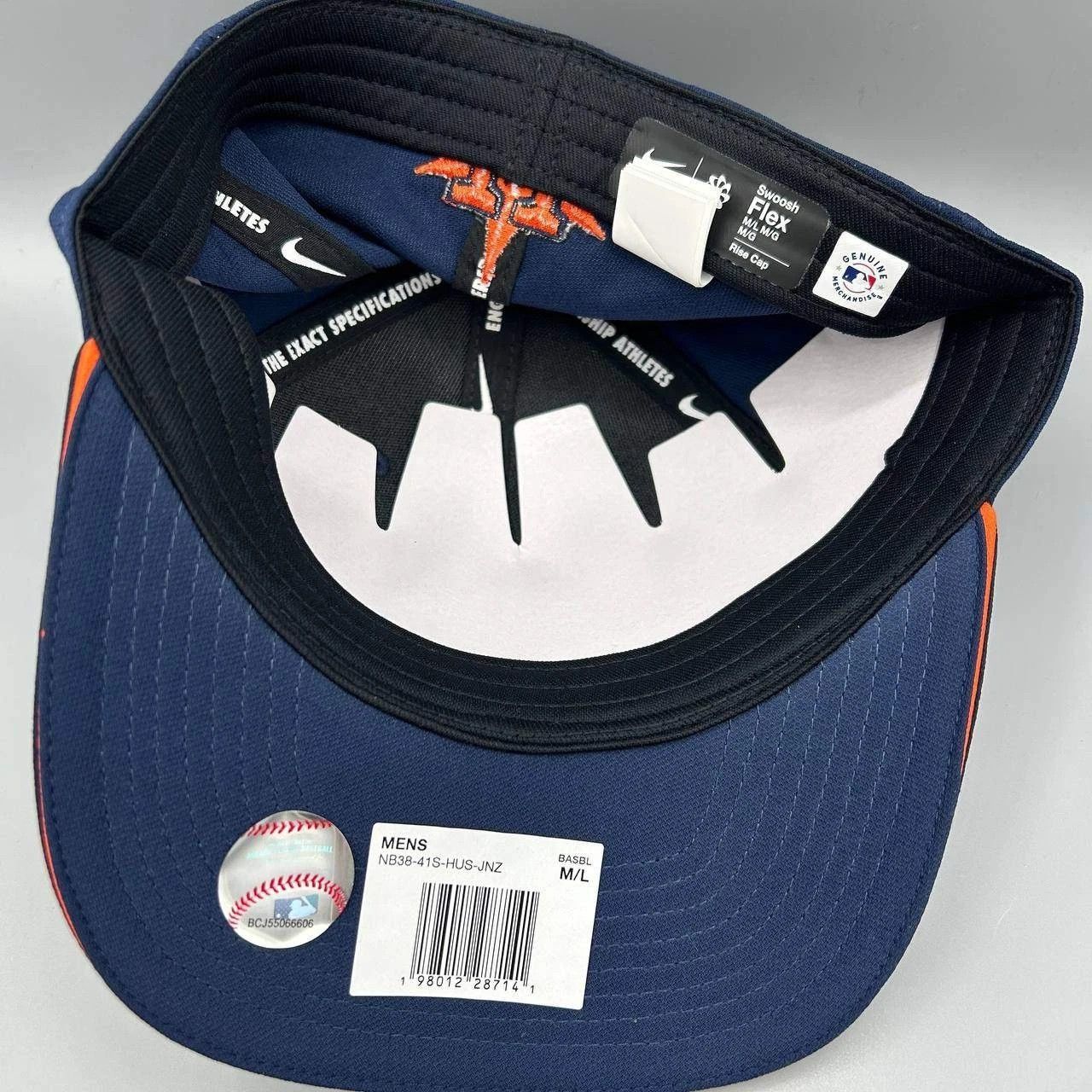 Nike Houston Astros x Nike Rise Flex Hat Men M-L Stretch Fitted Size ONE SIZE - 6 Thumbnail