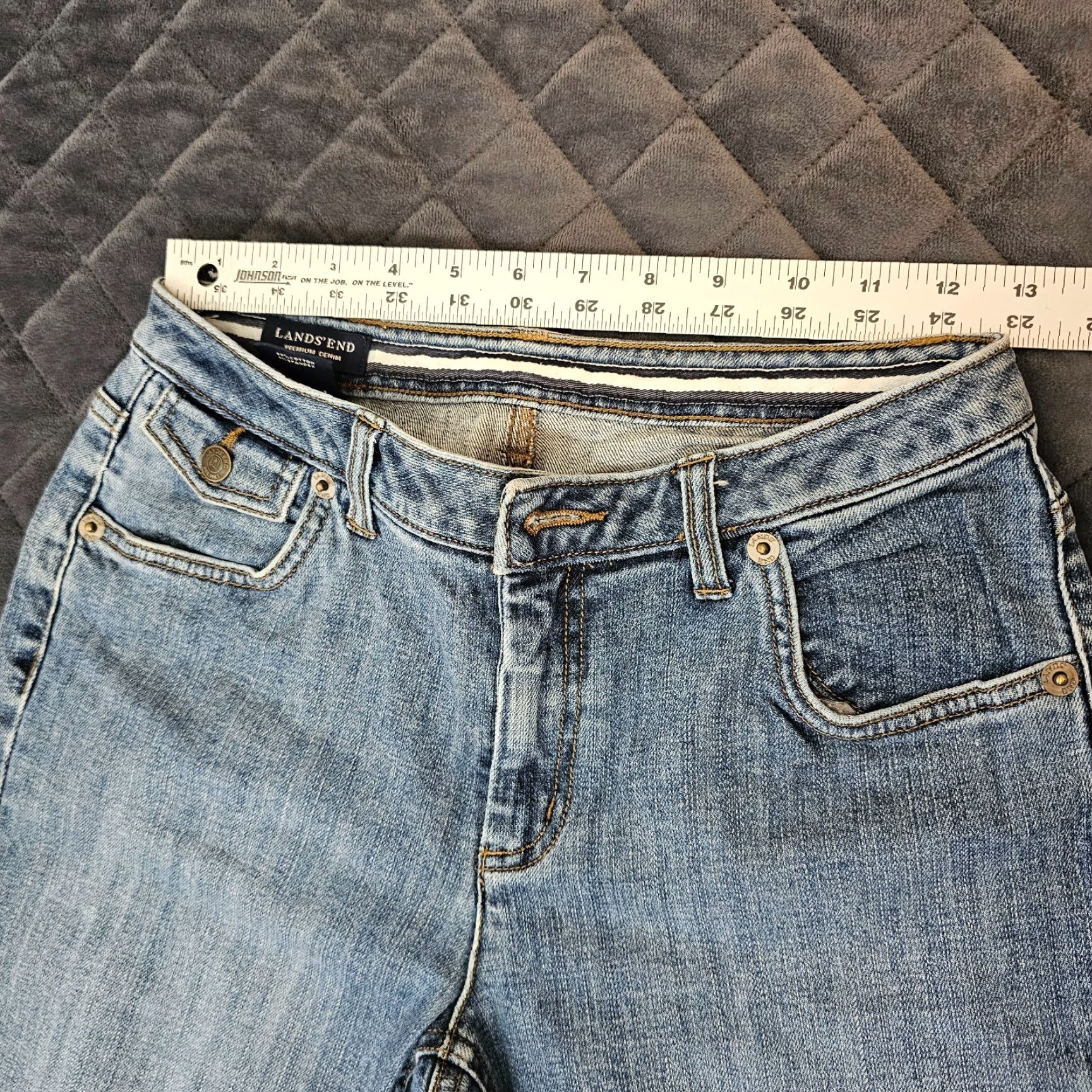 Lands' End Lands' End Premium Denim Petite Mid Rise Straight Leg Jean Blue 2P Original Fit Womens Petite Jeans 2P Blue Straight Leg Lands' End Size 26" / US 2 / IT 38 - 6 Thumbnail