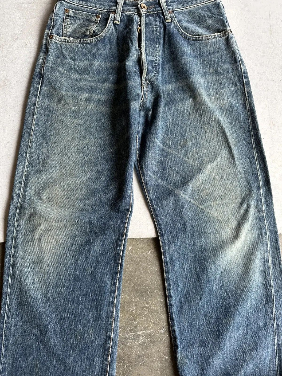 Self Edge 90’s REDLINE Vintage EDWIN 505 Jeans Leather Pai Denim Pants Size US 30 / EU 46 - 2 Thumbnail