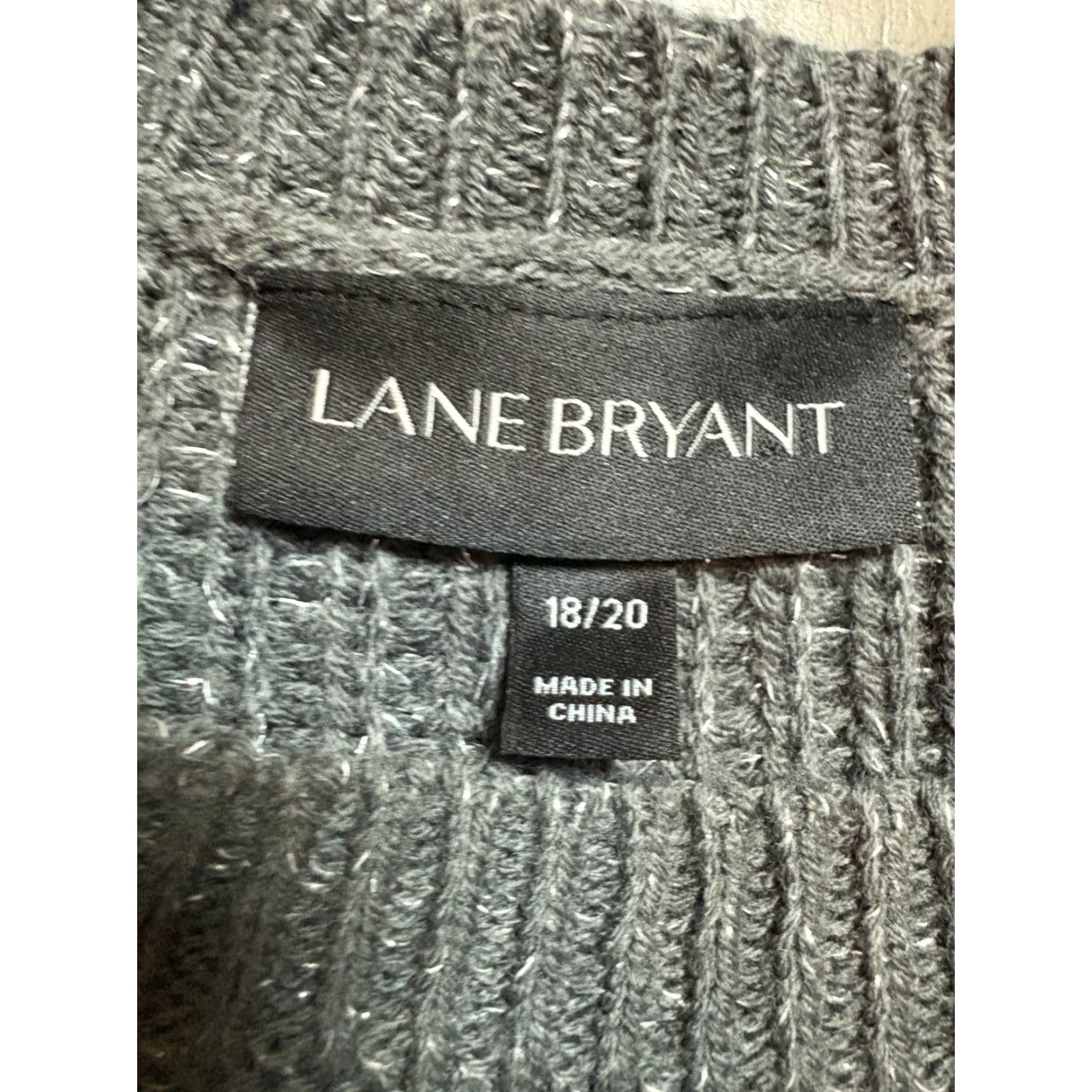 Vintage Lane Bryant Sweater Womens 18/20 Silver Knit Beaded Long Sleeve Pullover Size XXL / US 16-18 / IT 52-54 - 6 Thumbnail