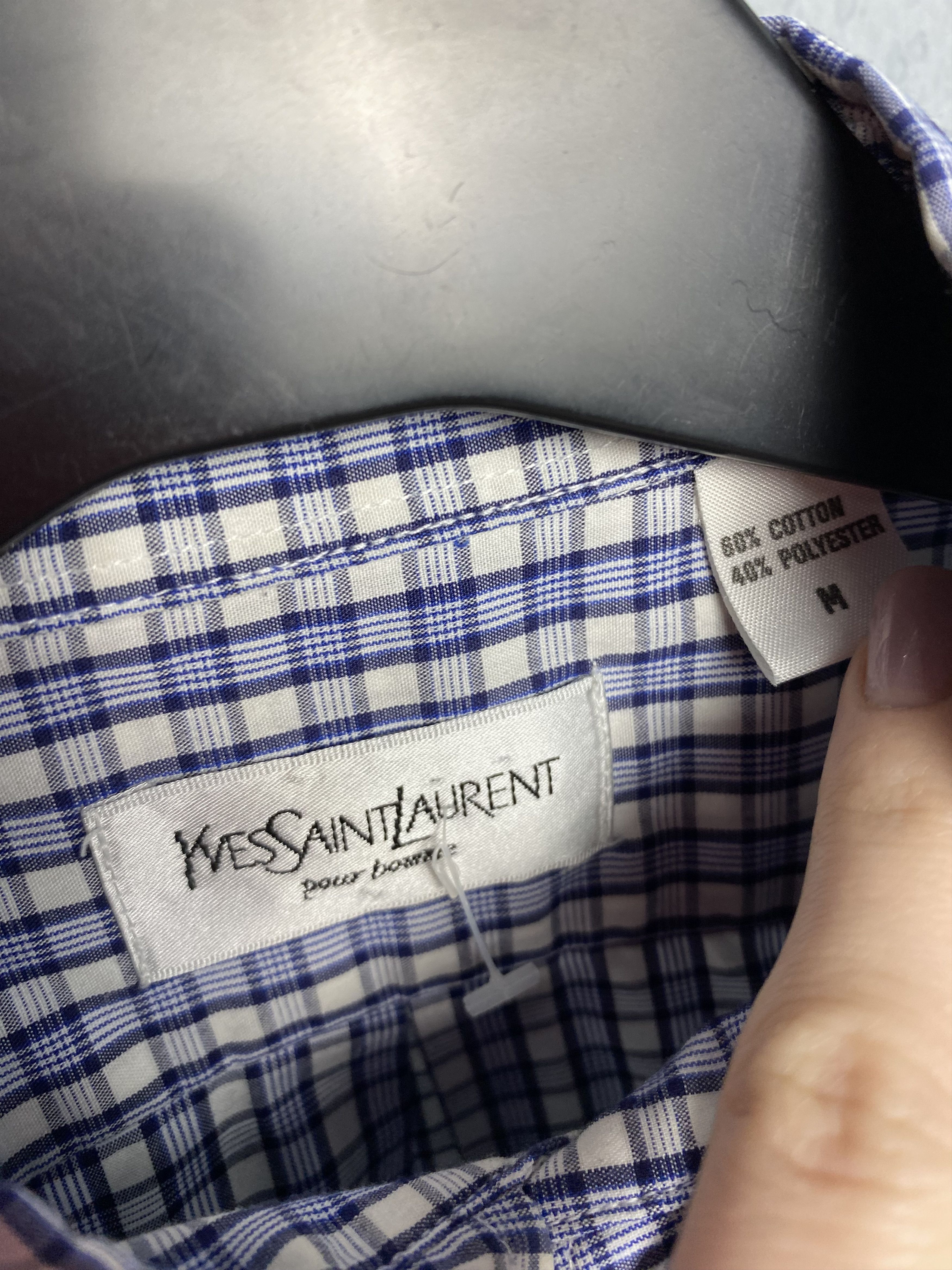Yves Saint Laurent Ysl Pour Homme YSL Mens Long Sleeve Check Shirt Size US M / EU 48-50 / 2 - 4 Thumbnail