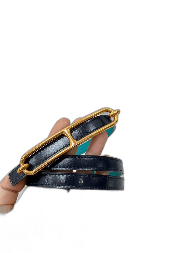 Hermes New Hermes Narrow Belt with Golden Buckle Size ONE SIZE - 1 Thumbnail