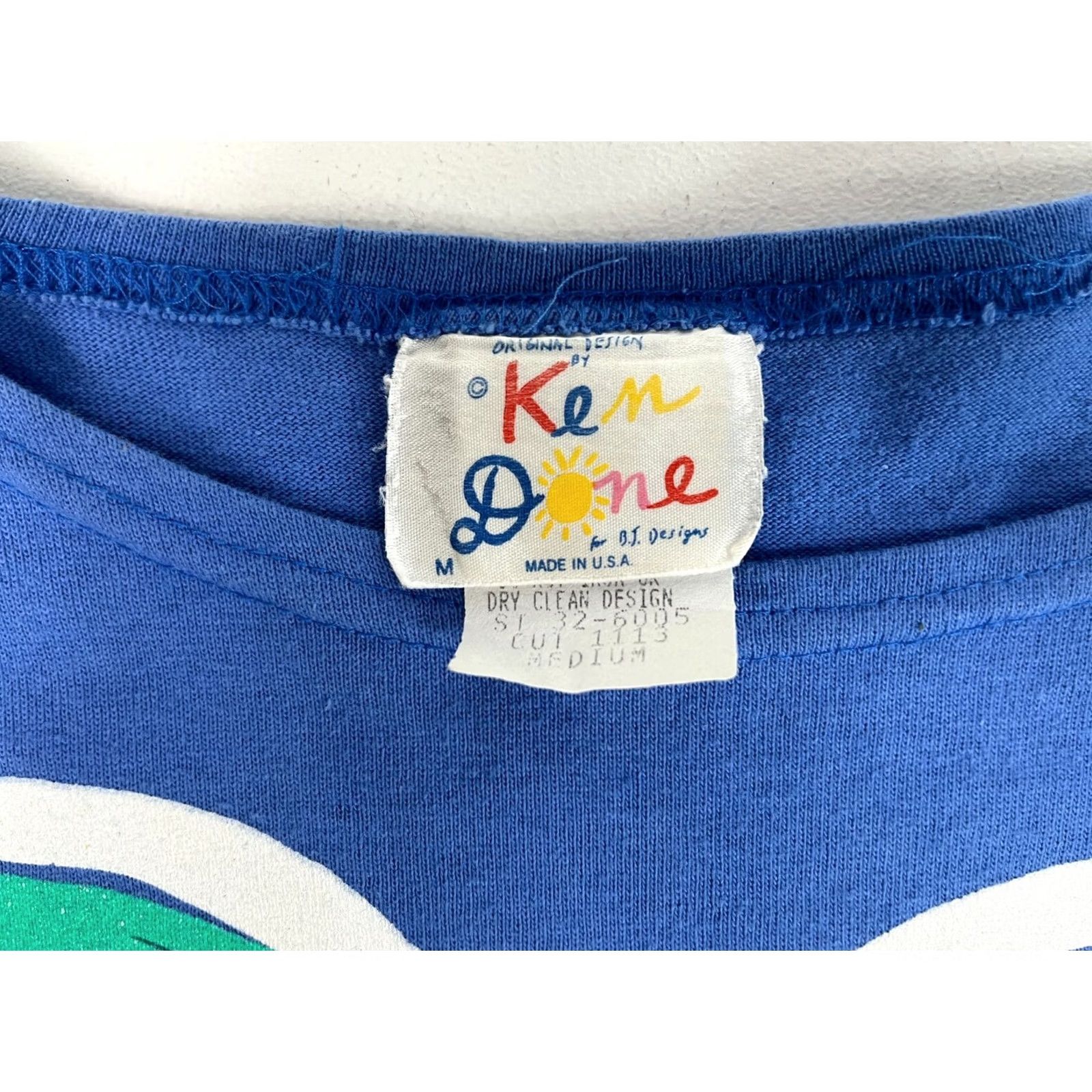4SDESIGNS VINTAGE Ken Done for B.J. Designs T-Shirt Women’s 80s Short Sleeve Size M Blue 100% Cotton United States Mens Womens Girls Boys Size M / US 6-8 / IT 42-44 - 4 Thumbnail