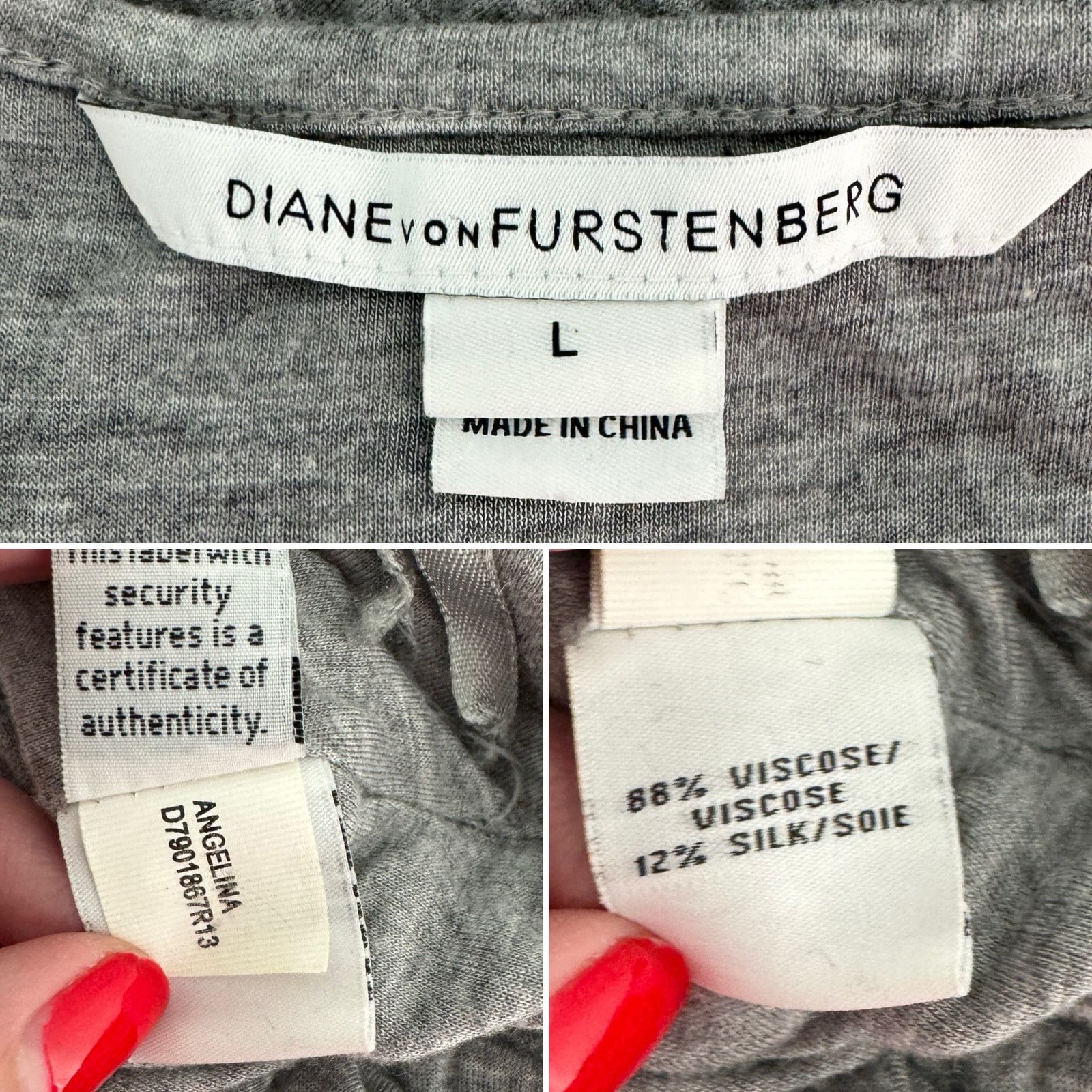 Diane von Furstenberg Diane von Furstenberg DVF Angelina dress grey size large L Size L / US 10 / IT 46 - 6 Thumbnail