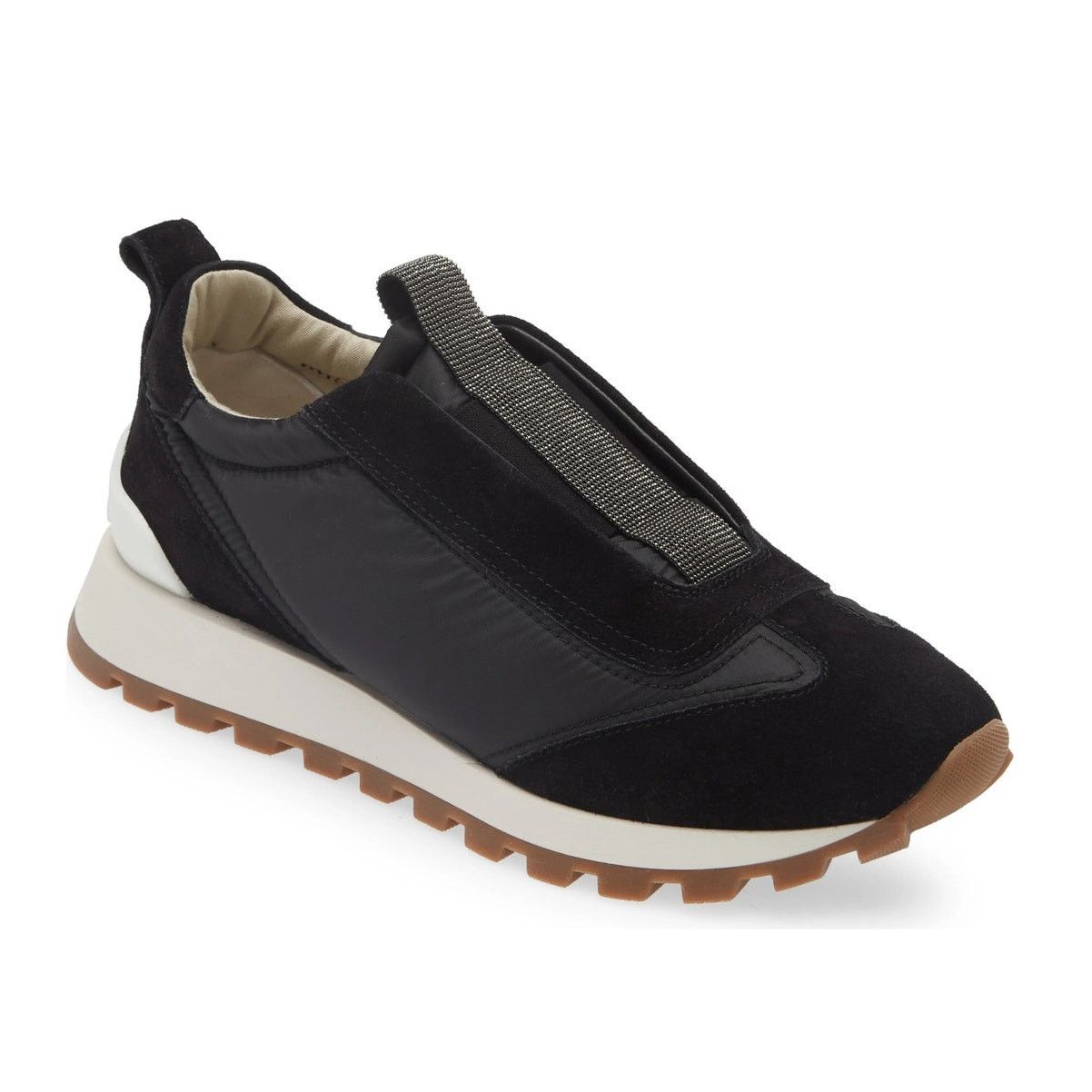 Brunello Cucinelli Brunello Cucinelli monili Suede Fabric sneakers Black 36 Size US 6 / IT 36 - 1 Thumbnail