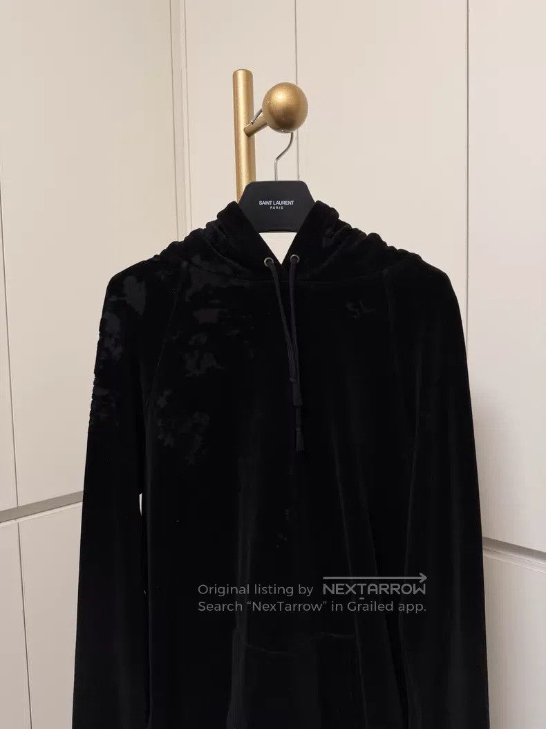 Saint Laurent Paris Saint Laurent Paris Black Velvet Hoodie XL Size i Size US XL / EU 56 / 4 - 3 Thumbnail
