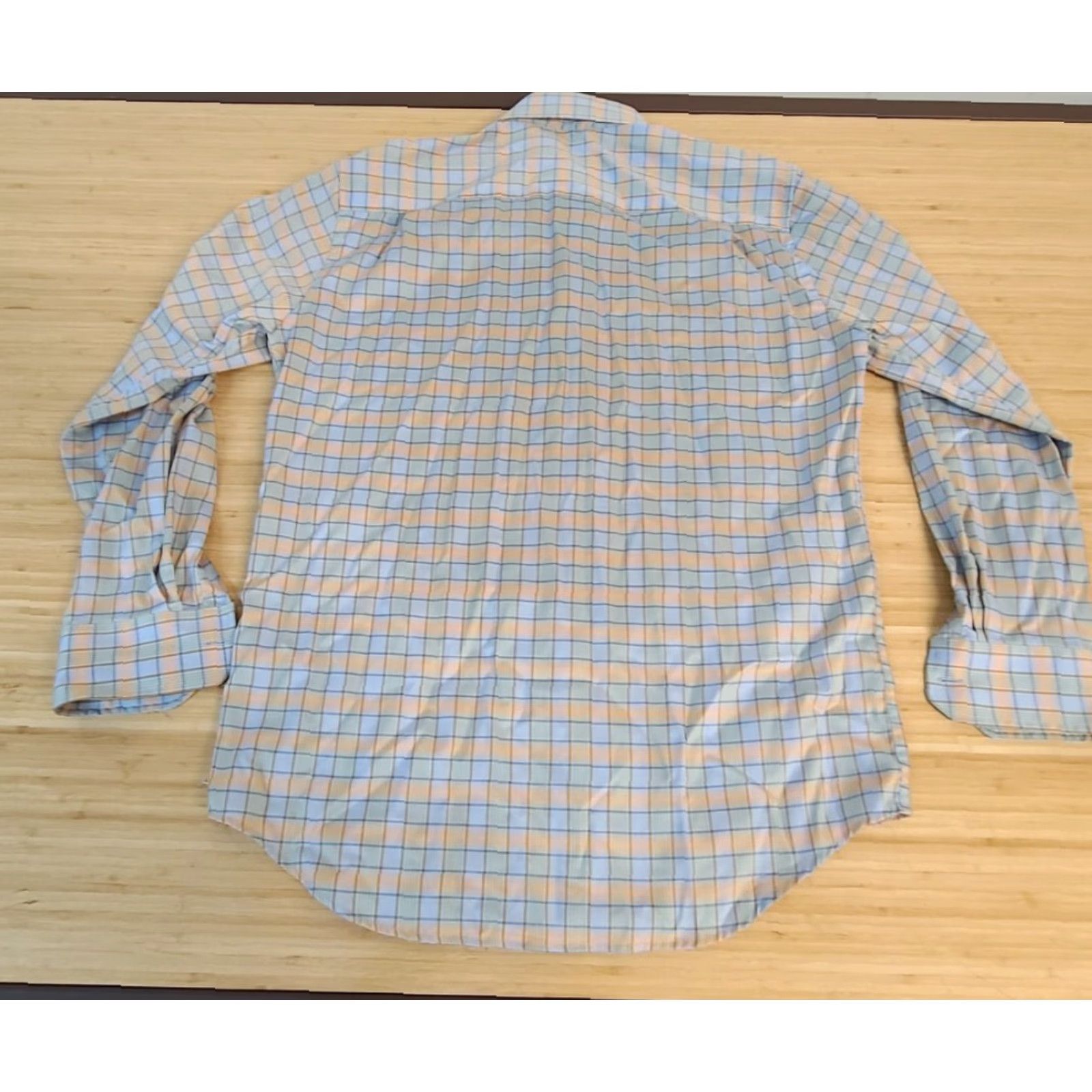 Vintage Kenneth Roberts Shirt Men M Medium Blue Orange Check Cotton Casual Button-Front Long Sleeve Size US M / EU 48-50 / 2 - 6 Thumbnail