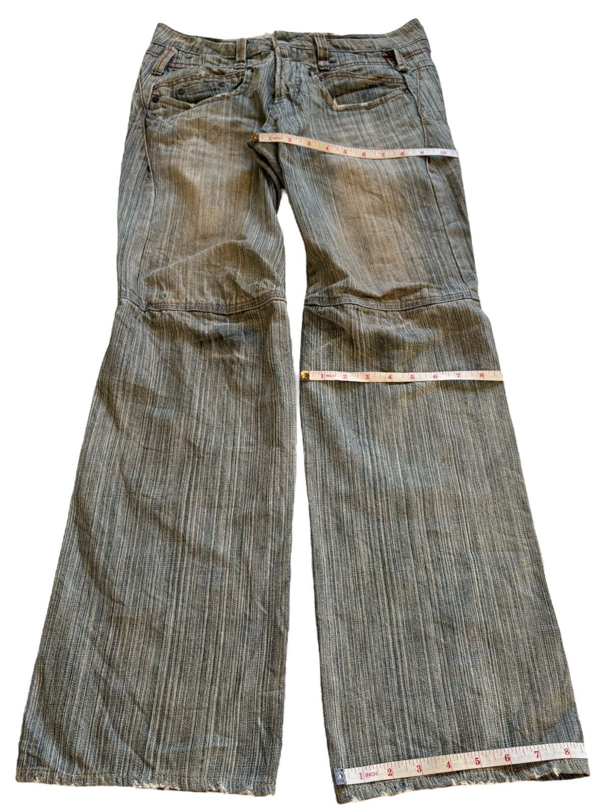 Japanese Brand × Number (N)ine Vintage Japanese Brand Mud Wash Distressed Flare Jeans Size US 32 / EU 48 - 14 Thumbnail