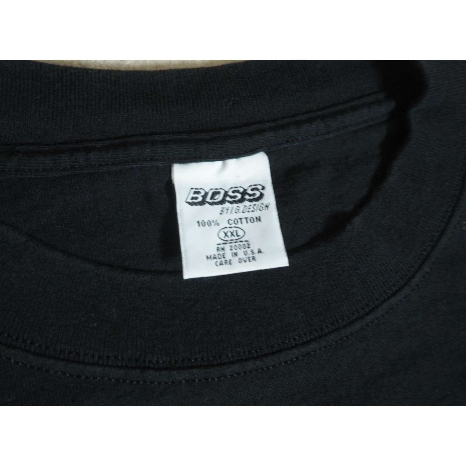 Vintage VTG Boss T-Shirt 2XL Black Crew Neck Short Sleeve Logo 90s 2000s USA Tee Men Size US XXL / EU 58 / 5 - 4 Thumbnail