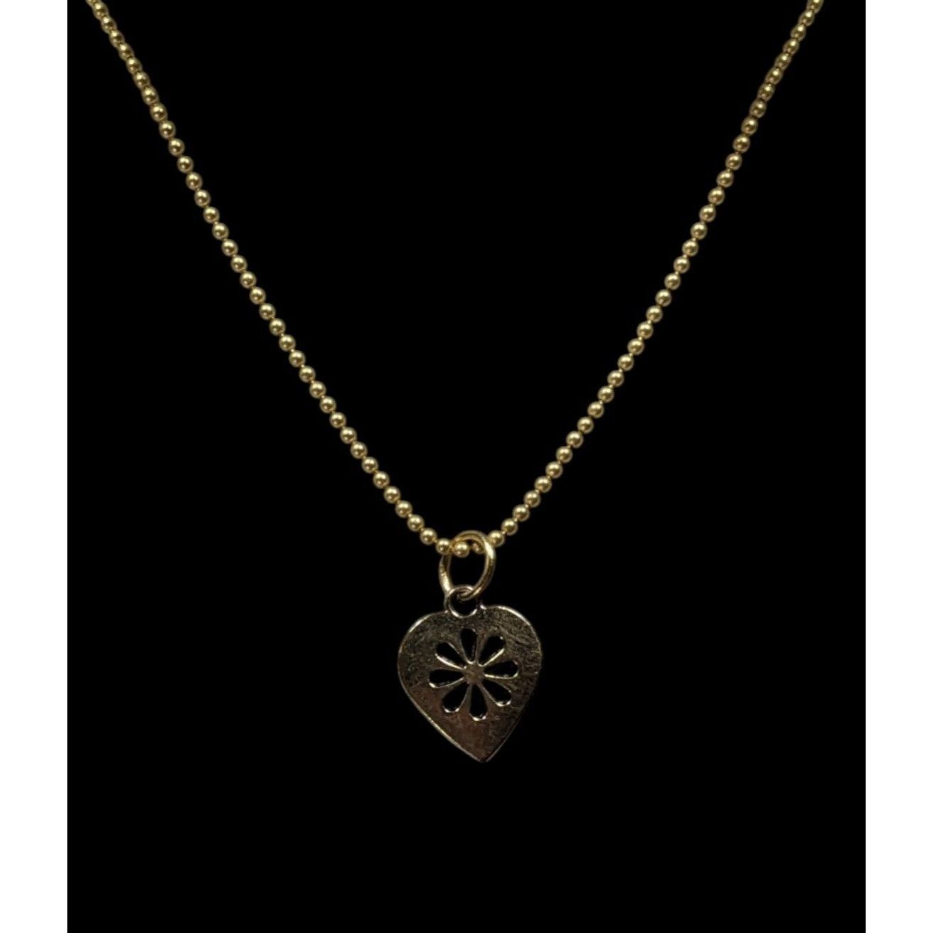 Other Minimalist Coquette Heart Pendant Necklace Gold Tone With Fl Size ONE SIZE - 5 Thumbnail