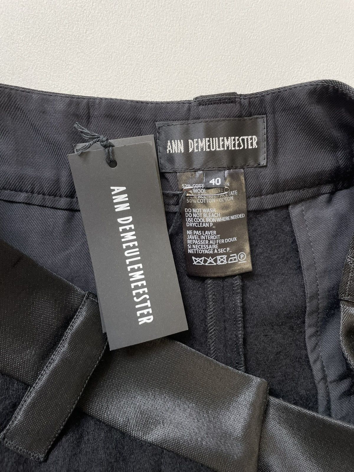 Ann Demeulemeester Brushed Black Wool ‘Wide Leg’ Pants Size US 32 / EU 48 - 6 Thumbnail