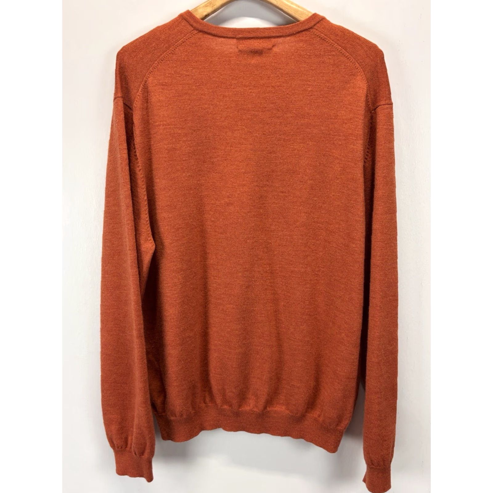 Brooks Brothers Brooks Brothers Merino Wool Sweater Sz X-Large Mens Orange Vneck Knit Preppy Size US XL / EU 56 / 4 - 3 Thumbnail