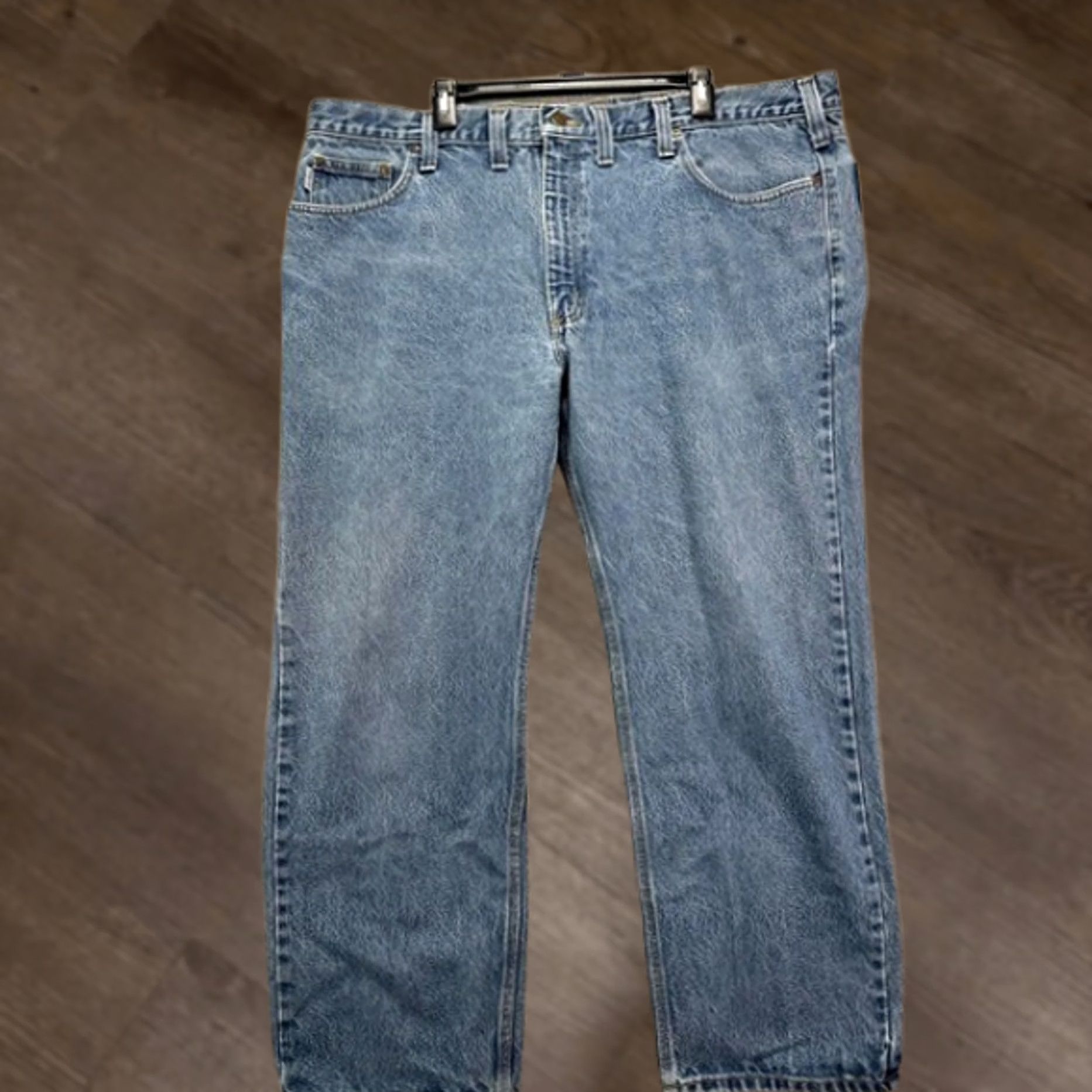 Carhartt Carhartt Jeans Men 44X30 Blue Light Wash Traditional Fit Straight Denim Workwear Size US 44 / EU 60 - 1 Thumbnail