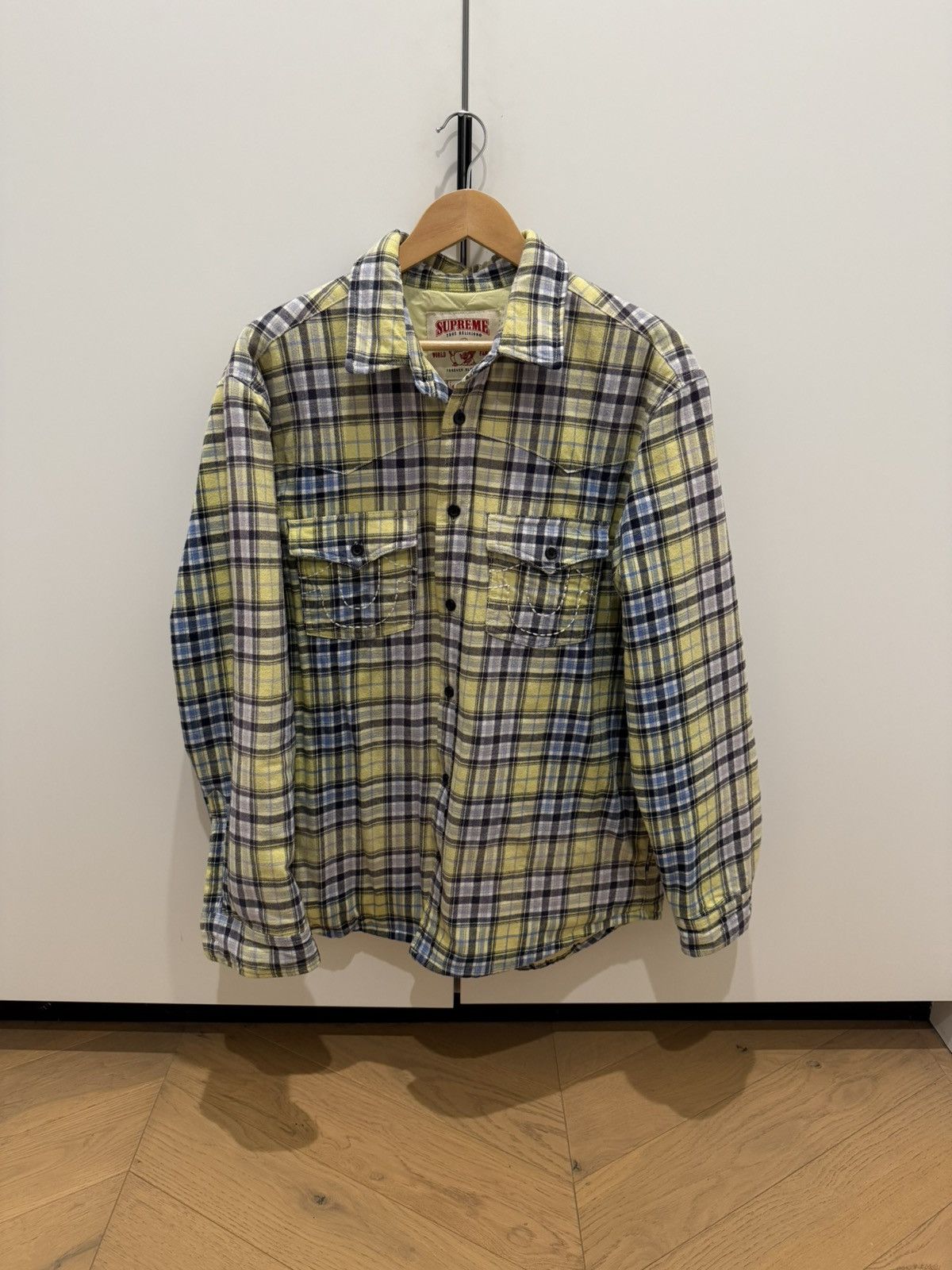 Supreme × True Religion Padded Yellow Plaid Flannel Size US M / EU 48-50 / 2 - 1 Thumbnail