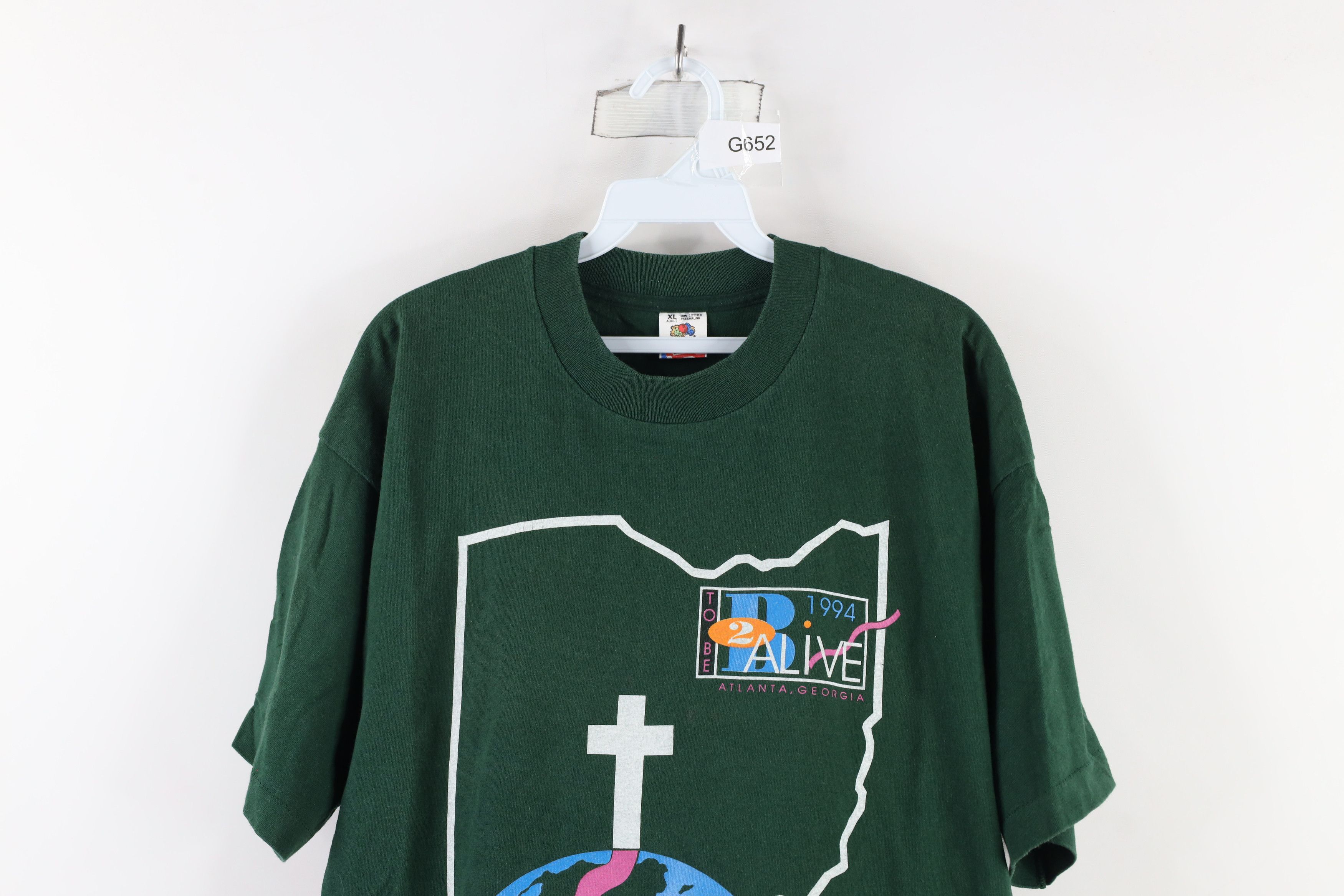 Vintage Vintage 90s To Be Alive 1994 Synod Ohio T-Shirt Green USA Size US XL / EU 56 / 4 - 2 Thumbnail