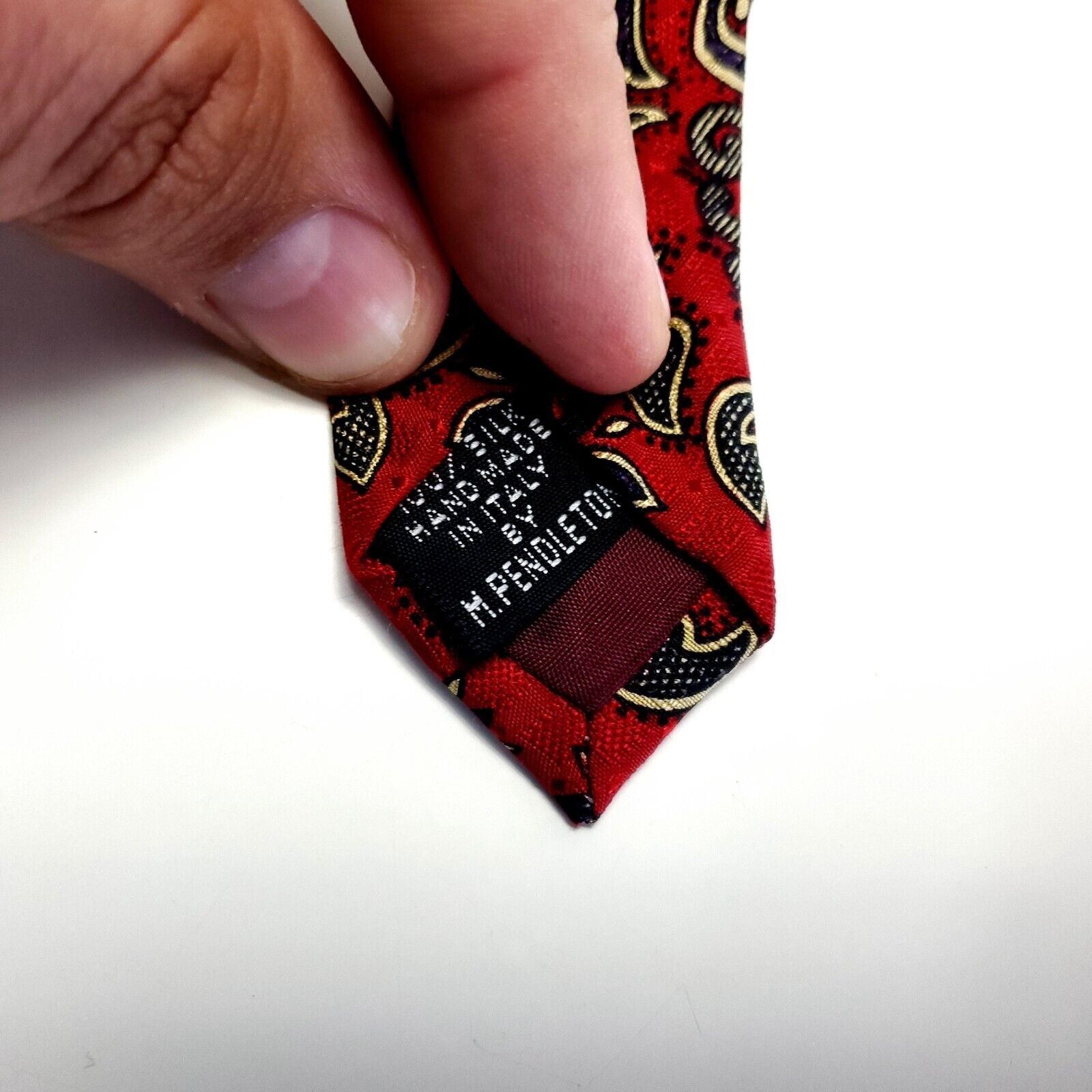 Designer Mark Shale Jacquard Red Floral Woven Silk Tie Size ONE SIZE - 4 Thumbnail