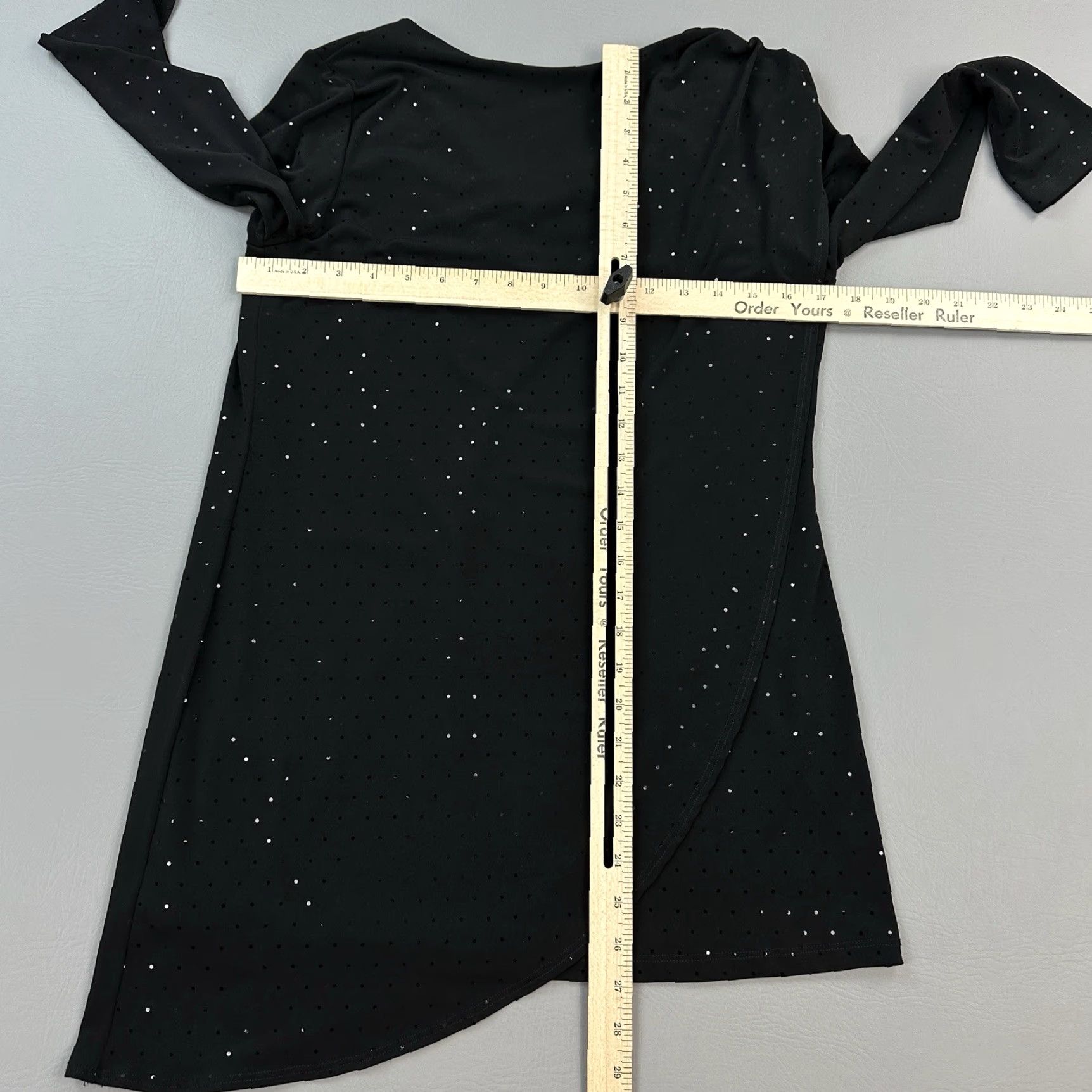 Vintage Clara Sun Woo Top Women's XS Black Shimmer Embellished V Neck Side Drape USA Shirt Womens XS Black Shimmer Embellished V Neck Side Drape USA Size XS / US 0-2 / IT 36-38 - 6 Thumbnail