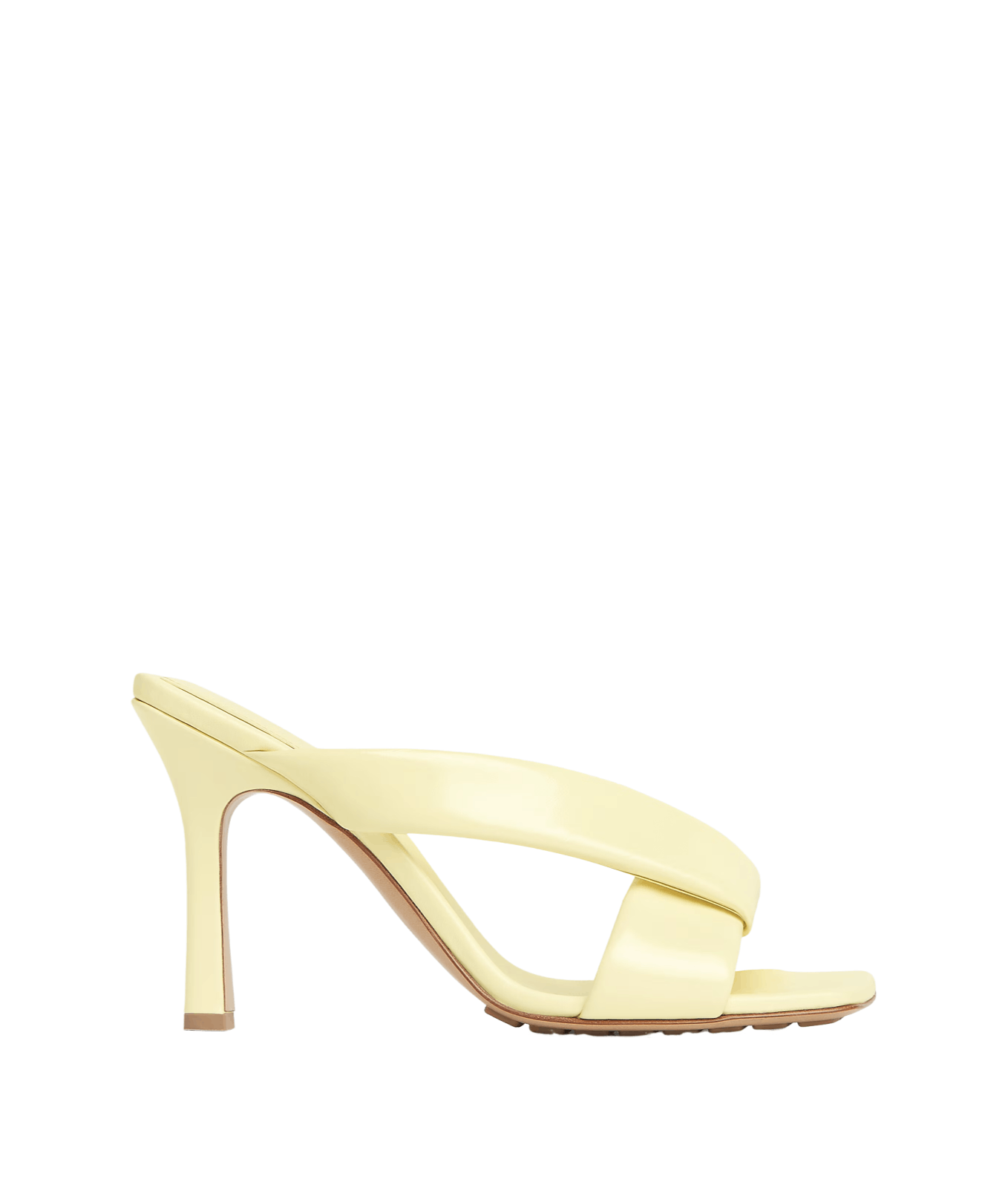 Bottega Veneta Riva Camomile Leather 90mm Mules Auth