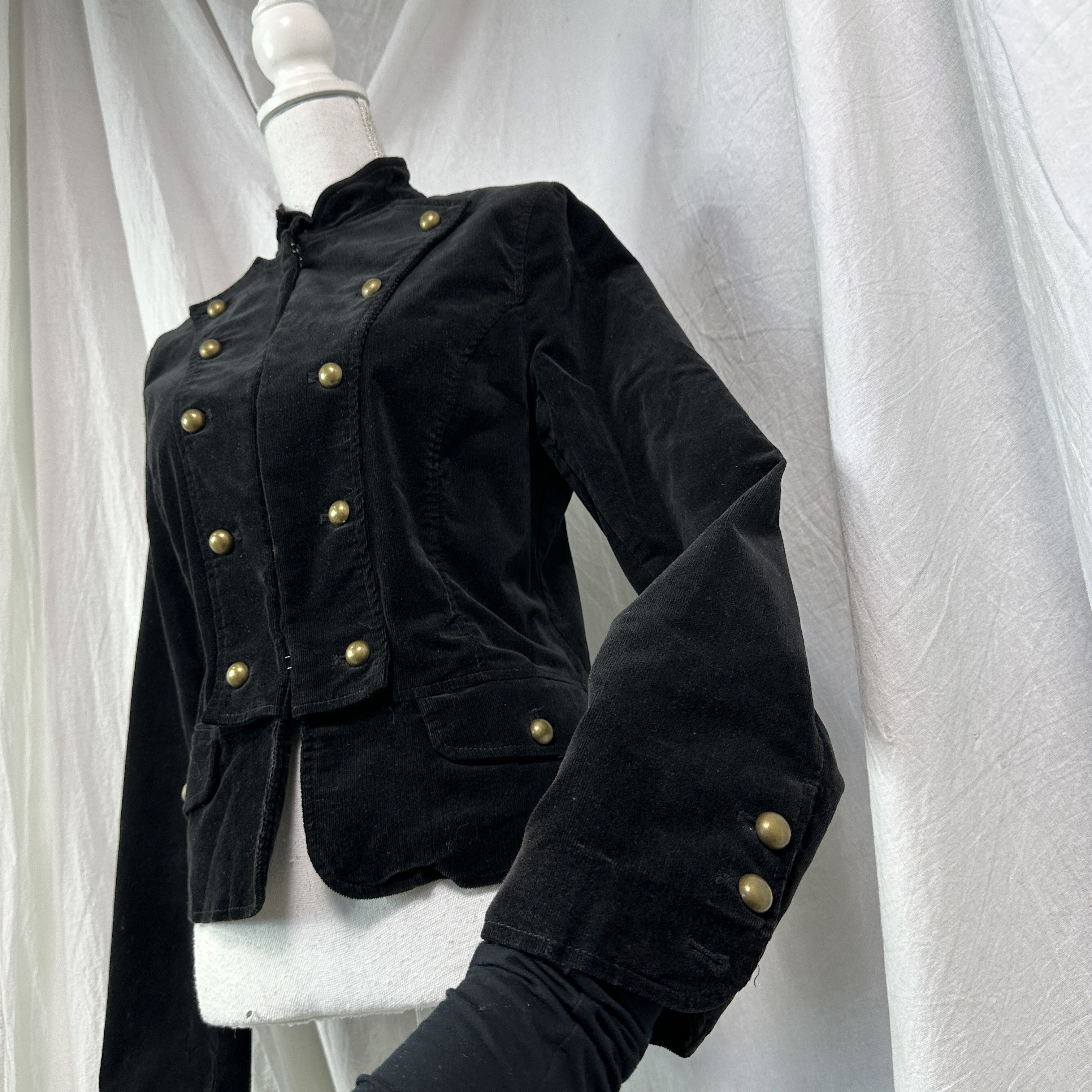 Vintage Vintage Avant Garde Velvet Military Styled Jacket Y2K Size M / US 6-8 / IT 42-44 - 6 Thumbnail