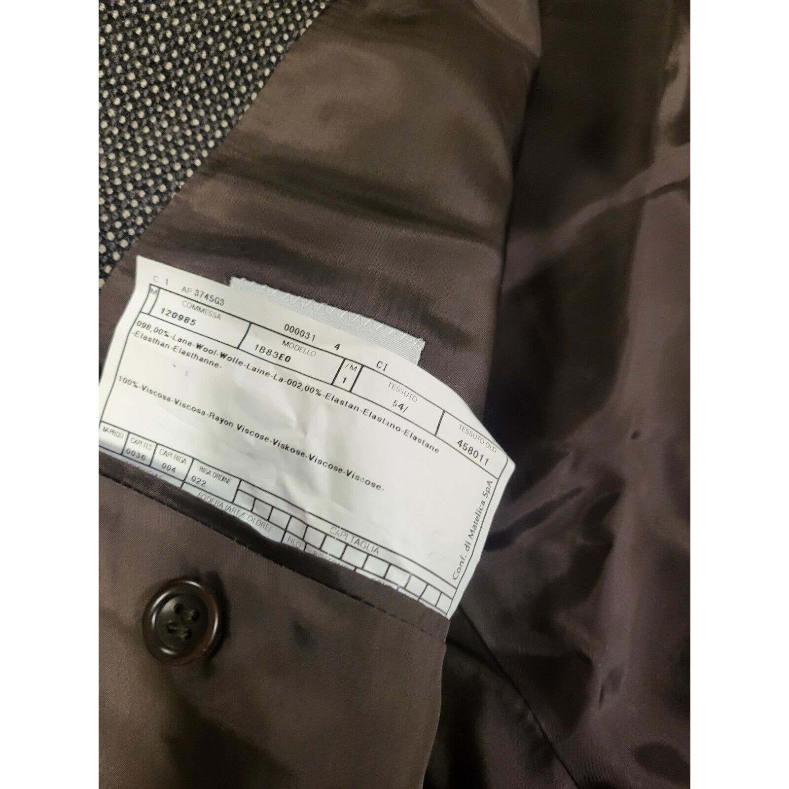 Armani Collezioni Giorgio Armani Collezioni Navy Brown Wool Blazer 54 Size 54R - 7 Thumbnail