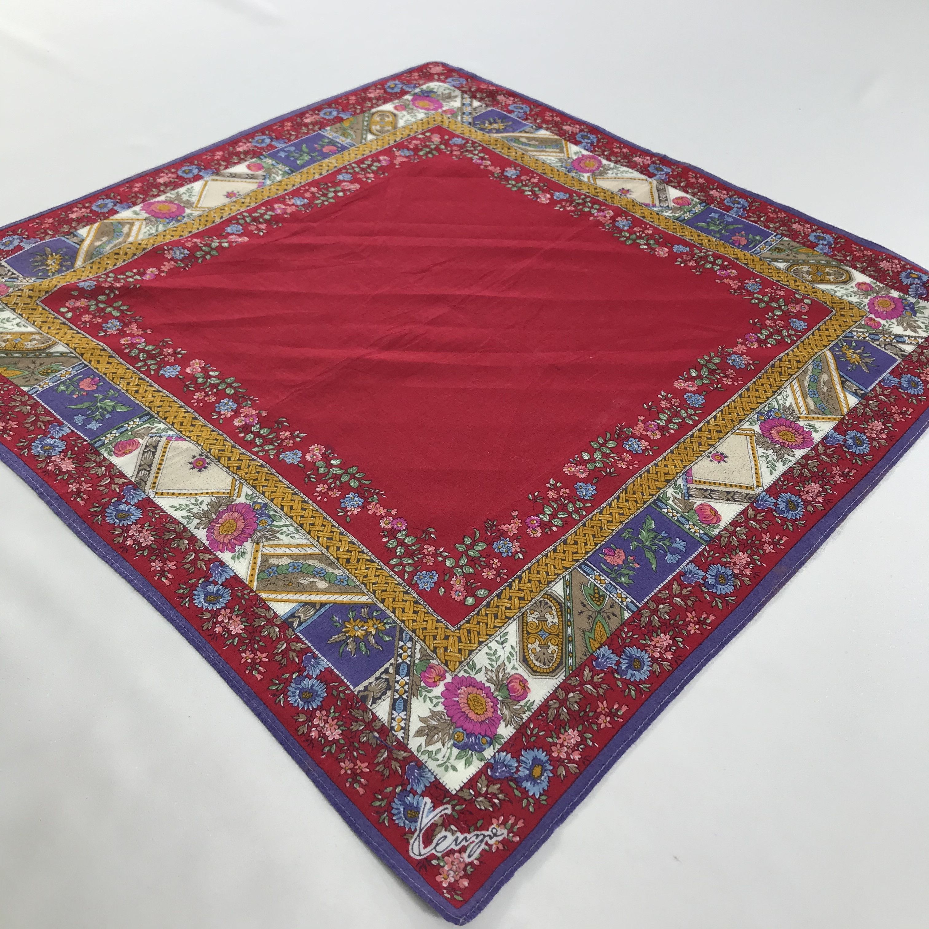 Kenzo × Vintage Kenzo Bandana / Handkerchief / Neckerchief - S1487 Size ONE SIZE - 2 Thumbnail