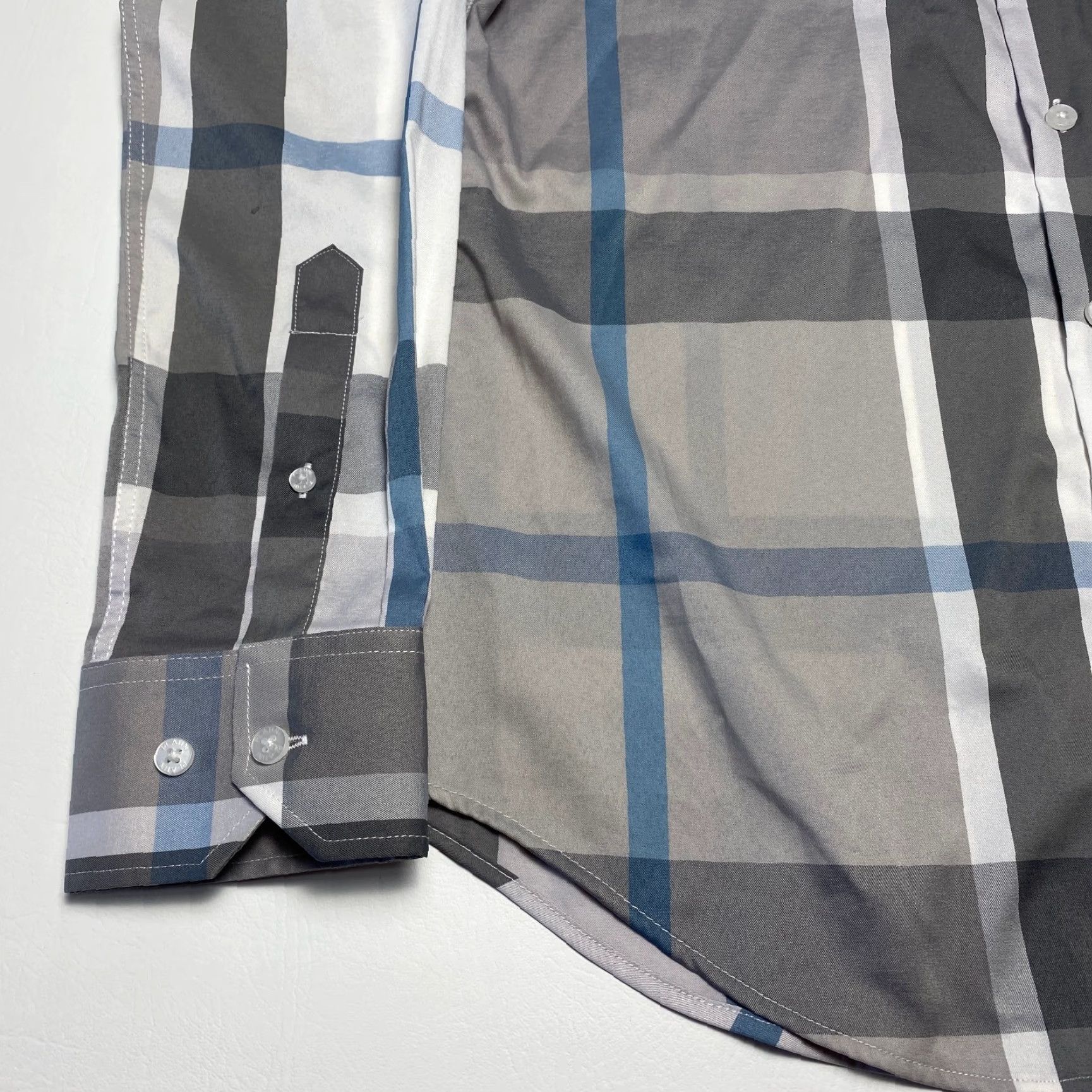 Cougar Platini Mens Shirt Button-Up Long Sleeve Plaid Gray Blue Cougar Button Up Shirt M Size US M / EU 48-50 / 2 - 3 Thumbnail