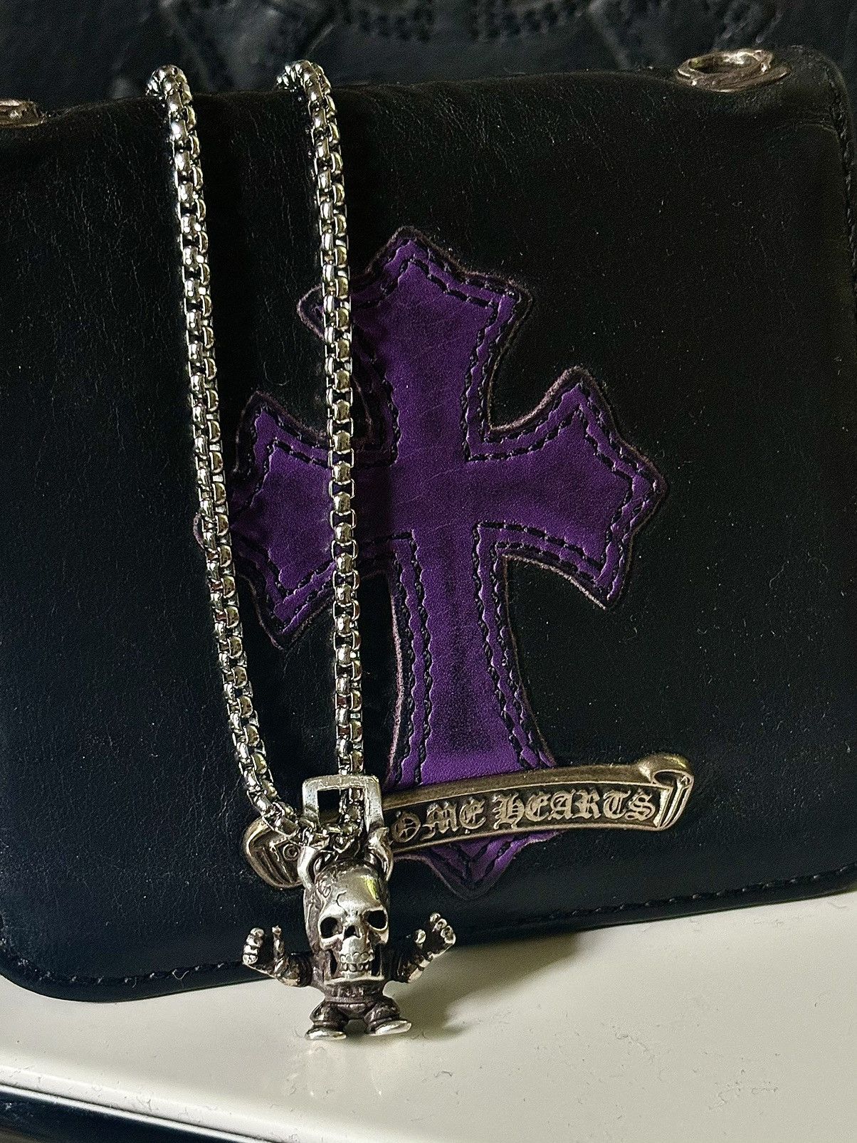image of Chrome Hearts Foti Pendant Thick Chain in Silver, Men's