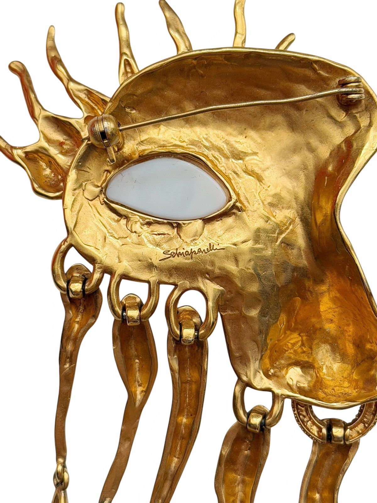 Other Schiaparelli Gold Gilded Eye Visage Pin Brooch Size ONE SIZE - 9 Thumbnail