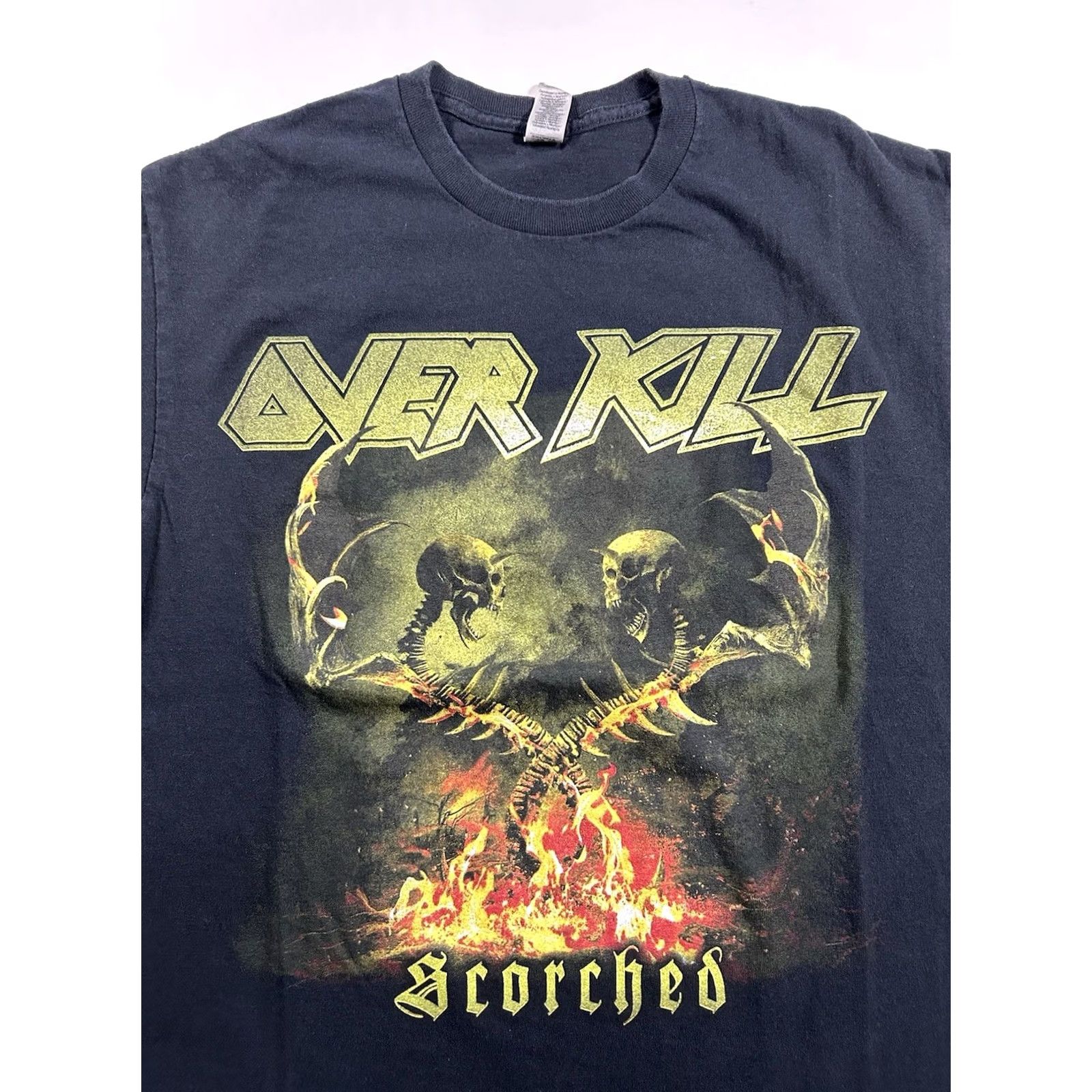 Gildan VINTAGE Over Kill “Scorched” 2023 MetLife New Jersey Tour Shirt Medium 19.5x25.75 Inches Black N/A M Shirt Unisex Adults Over Kill 2023 Tour Size US M / EU 48-50 / 2 - 3 Thumbnail