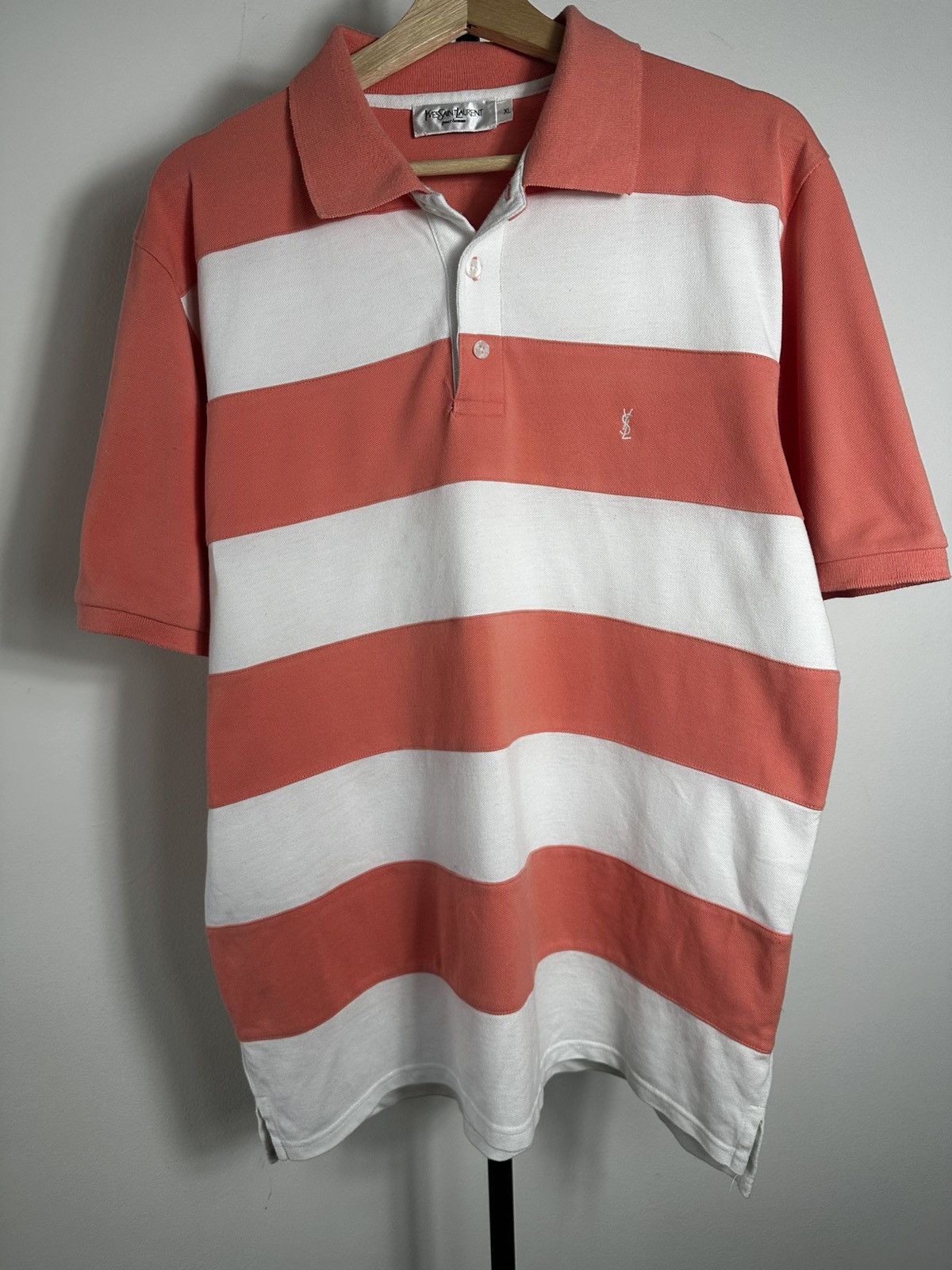 Yves Saint Laurent Vintage Yves Saint Laurent Pour Homme Striped Polo Shirt XL Size US XL / EU 56 / 4 - 2 Thumbnail
