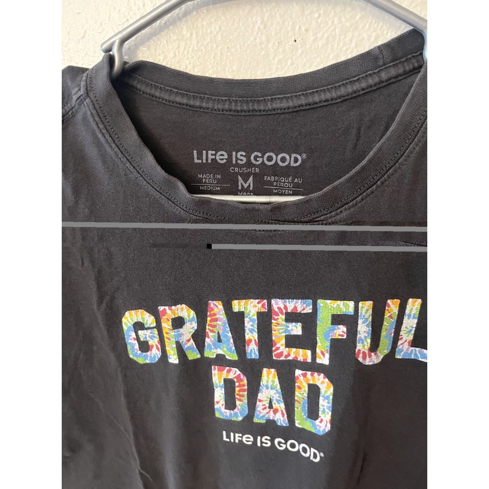 Life is Good VINTAGE Life is Good Mens M Black Crusher Grateful Dad Graphic T Shirt Tee Size US M / EU 48-50 / 2 - 3 Thumbnail