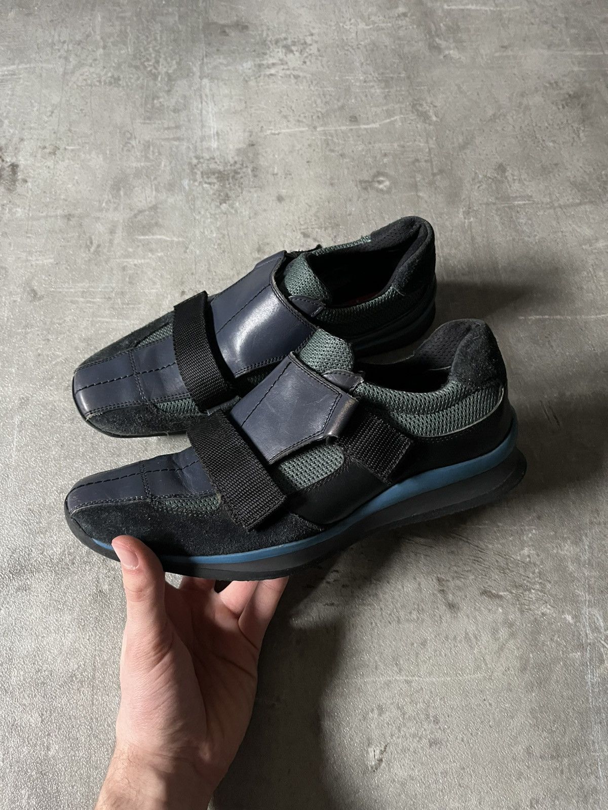 Vintage Prada archival shoes women navy green