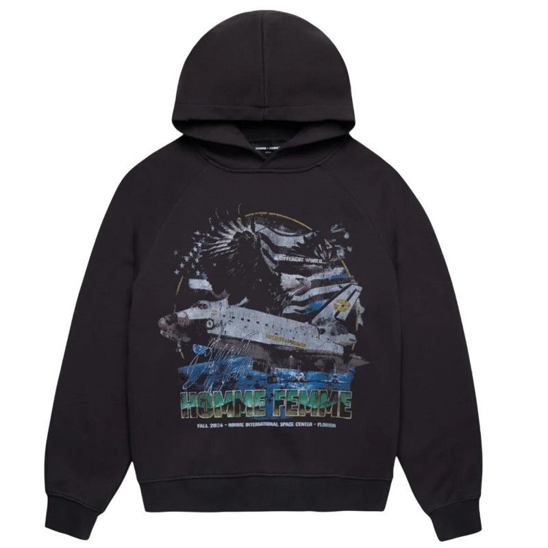 Homme Femme Space Hoodie Medium Black