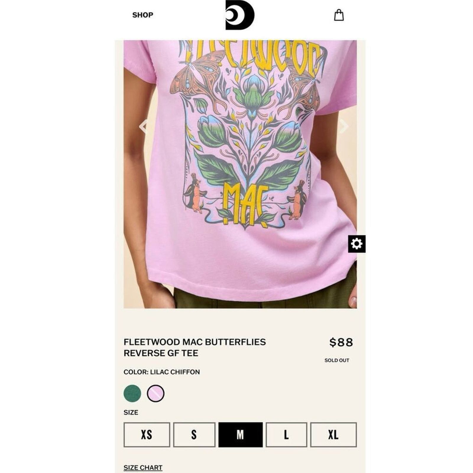 Daydreamer DAYDREAMER Fleetwood Mac Lilac Butterflies Reverse GF Tee Size M / US 6-8 / IT 42-44 - 6 Thumbnail