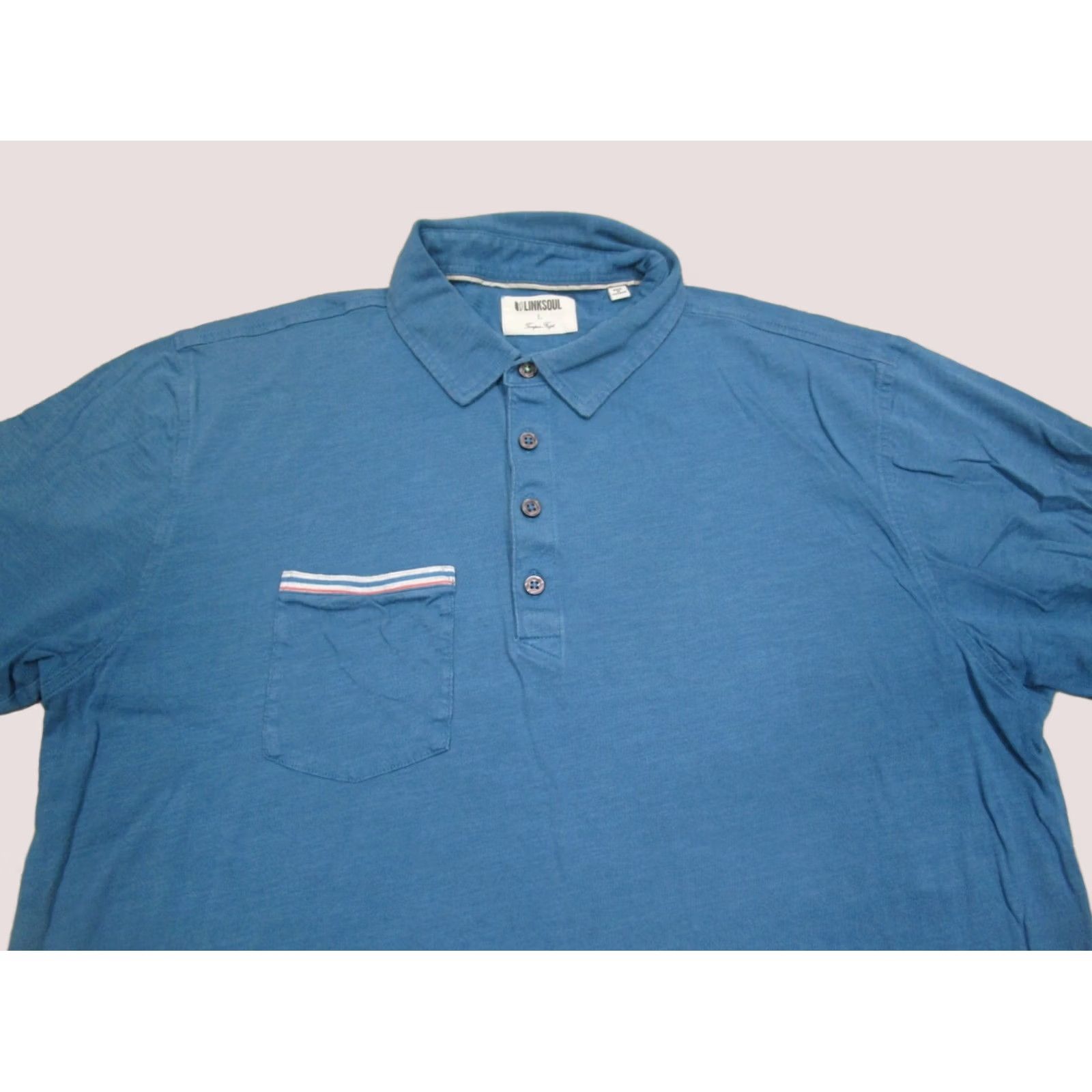 Vintage Linksoul Polo Shirt Men Large Blue Teal Short Sleeve Golf Performance Cotton Size US L / EU 52-54 / 3 - 1 Thumbnail
