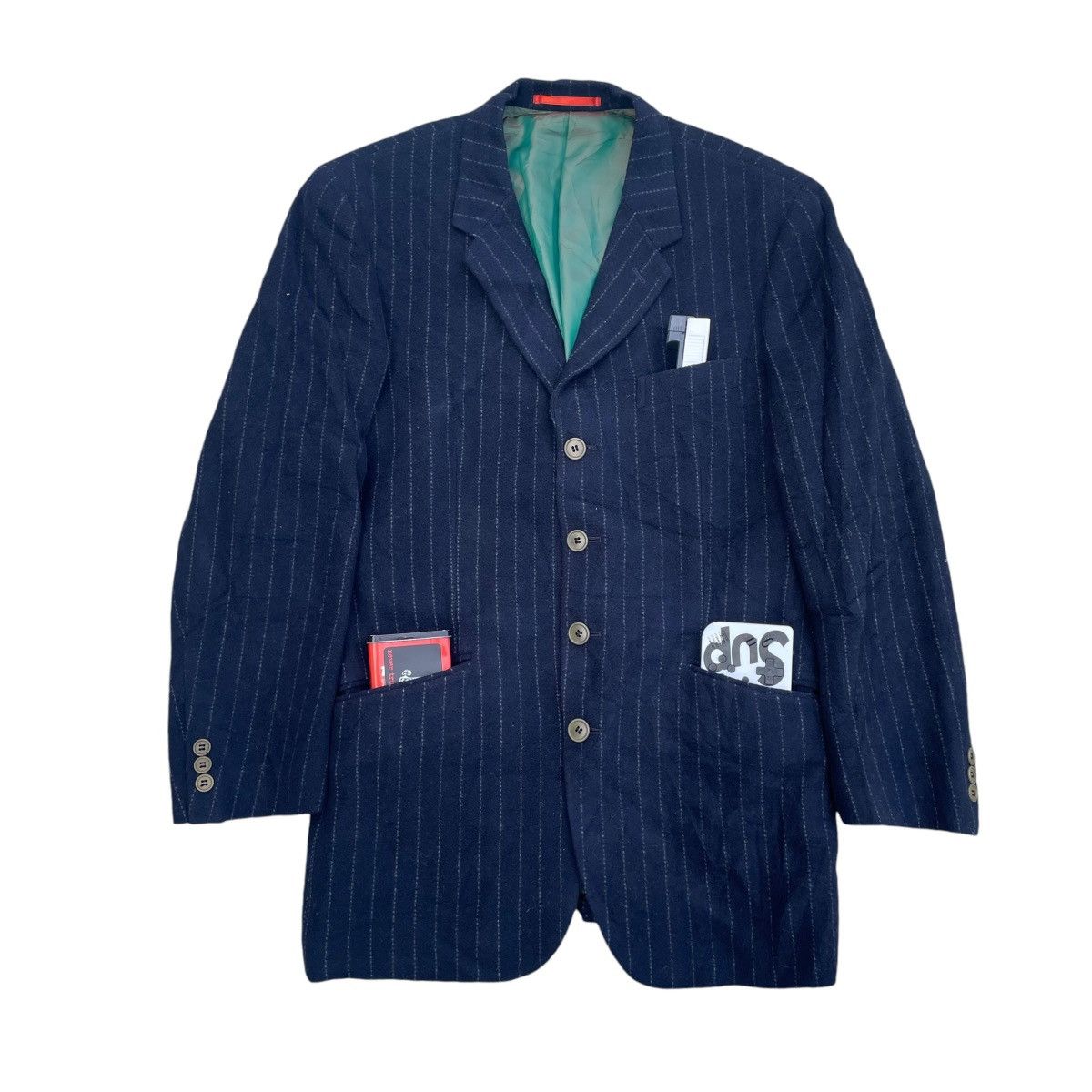 Paul Smith × Vintage PAUL SMITH LONDON STRIPES PADDED WOOL BLAZER JACKET Size US M / EU 48-50 / 2 - 1 Thumbnail