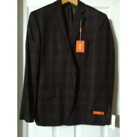 Tallia 350.00 TALLIA MEN'S NEW 100%WOOL SPORT COAT BLAZER SIZE:42R Size 42R - 1 Thumbnail