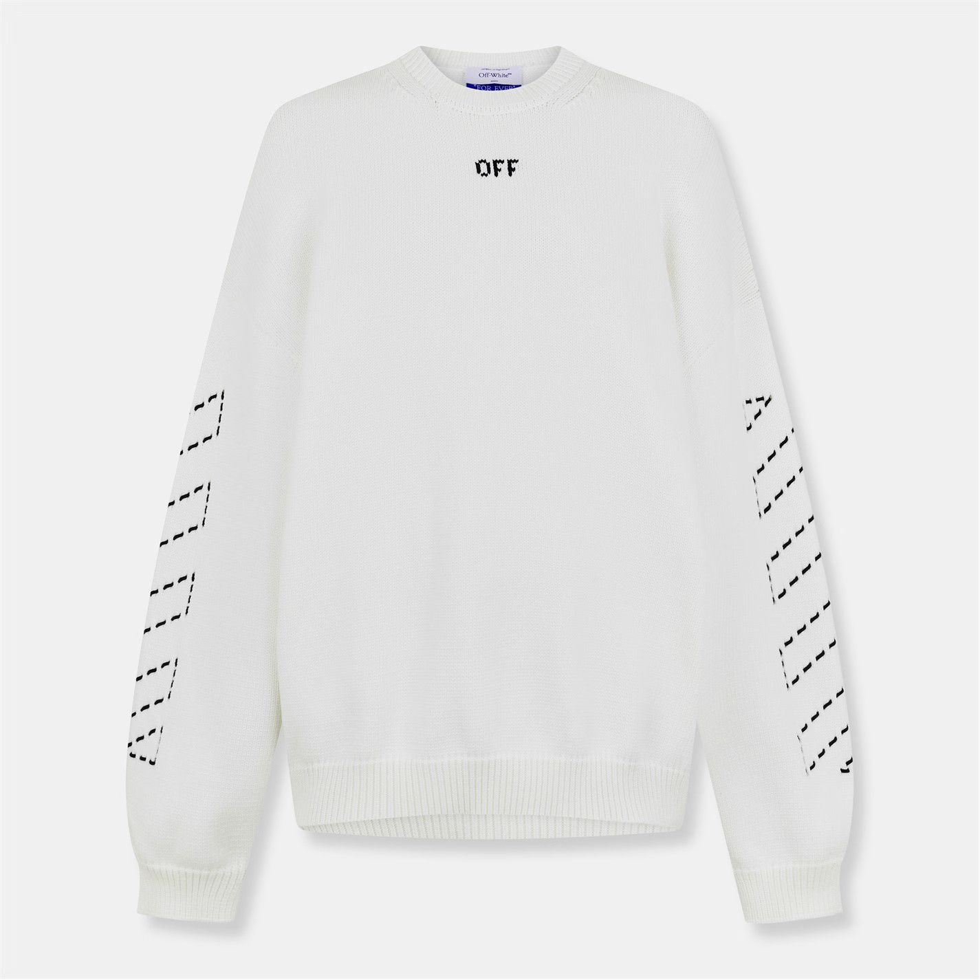 o1g2r1mq0226 Arrows Long Sleeve Crew Neck Sweatshirt White