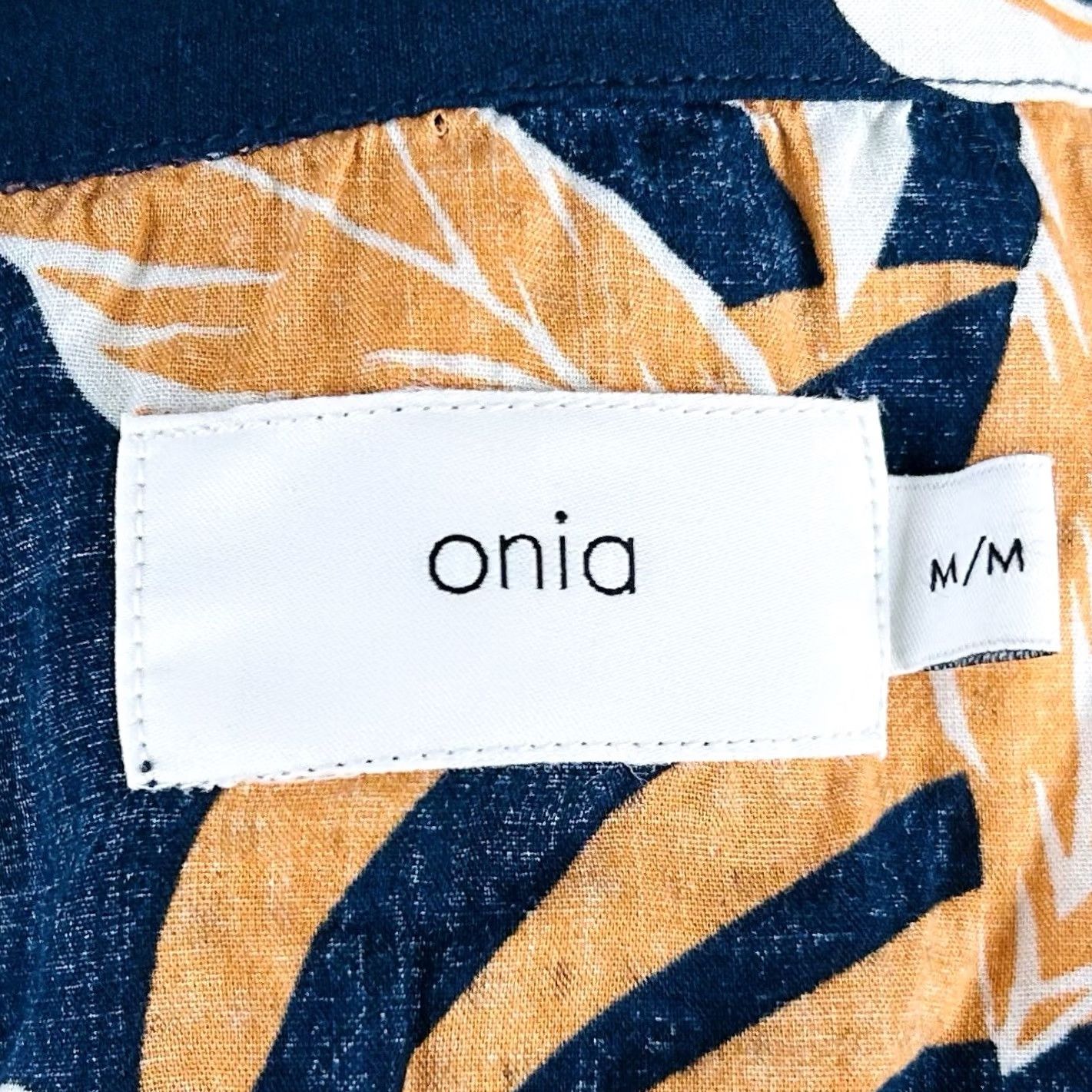 Onia Onia Medium Hawaiian Aloha Shirt Navy Blue Orange Floral Palms Cotton Blend Shirt M Blue Floral Hawaiian Size US M / EU 48-50 / 2 - 3 Thumbnail