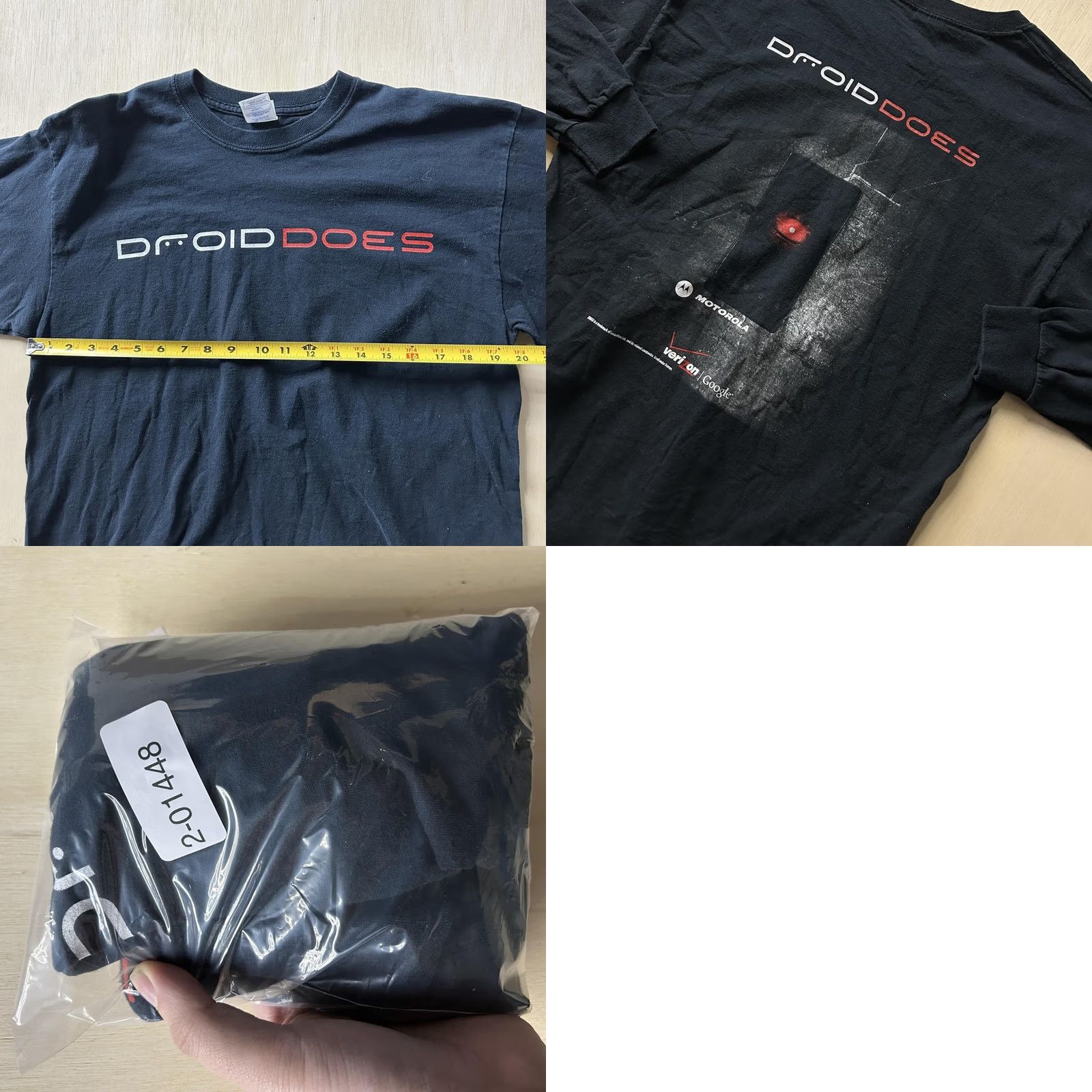 Gildan Gildan Long Sleeve Tee Mens Large Y2K Droid Does Motorola Android Graphic Crew Neck Black Shirt Size US L / EU 52-54 / 3 - 8 Thumbnail