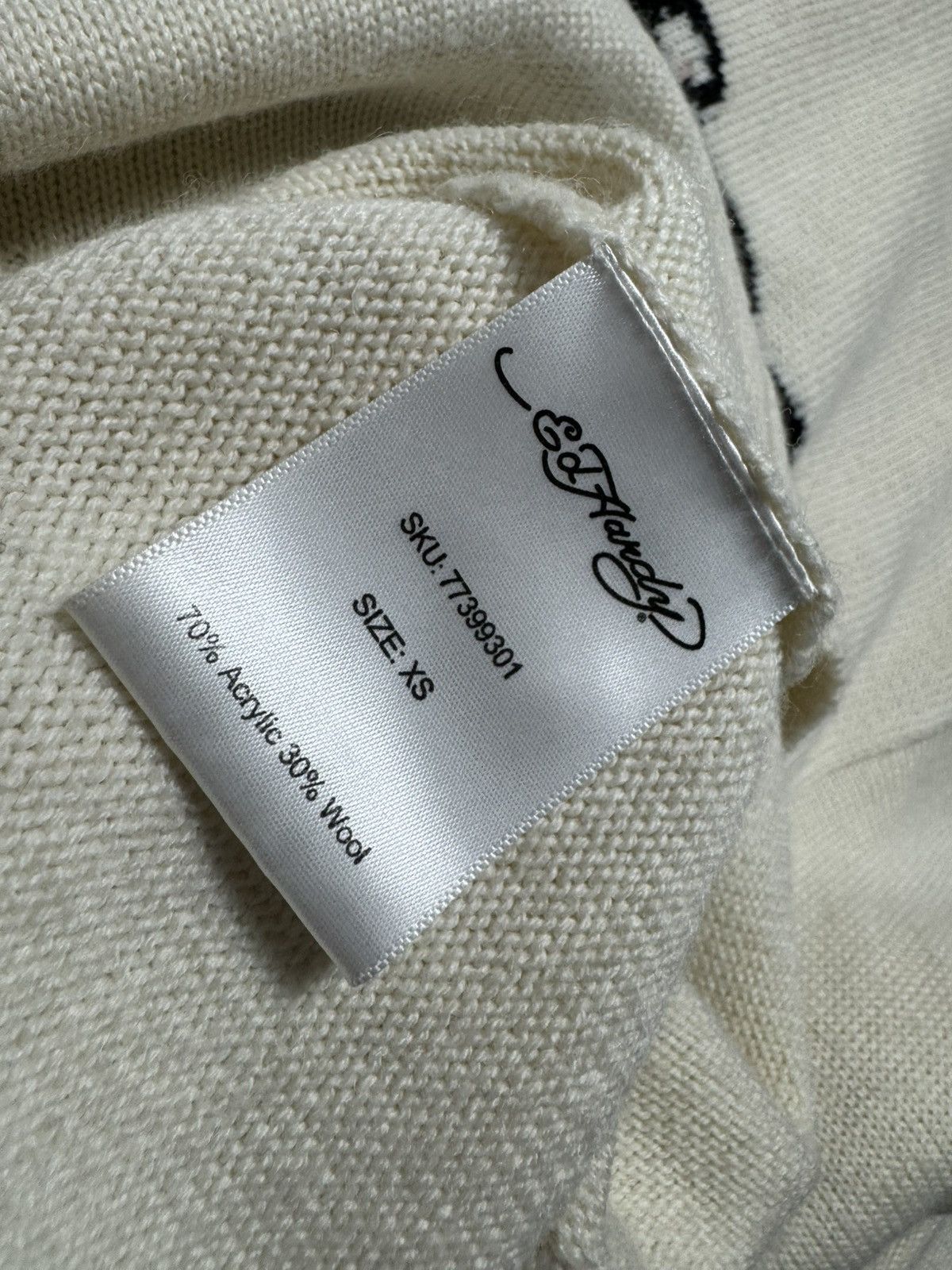 Ed Hardy Ed Hardy Big Logo Knitted Sweater Big Logo Cream Oversize Size US XS / EU 42 / 0 - 8 Thumbnail