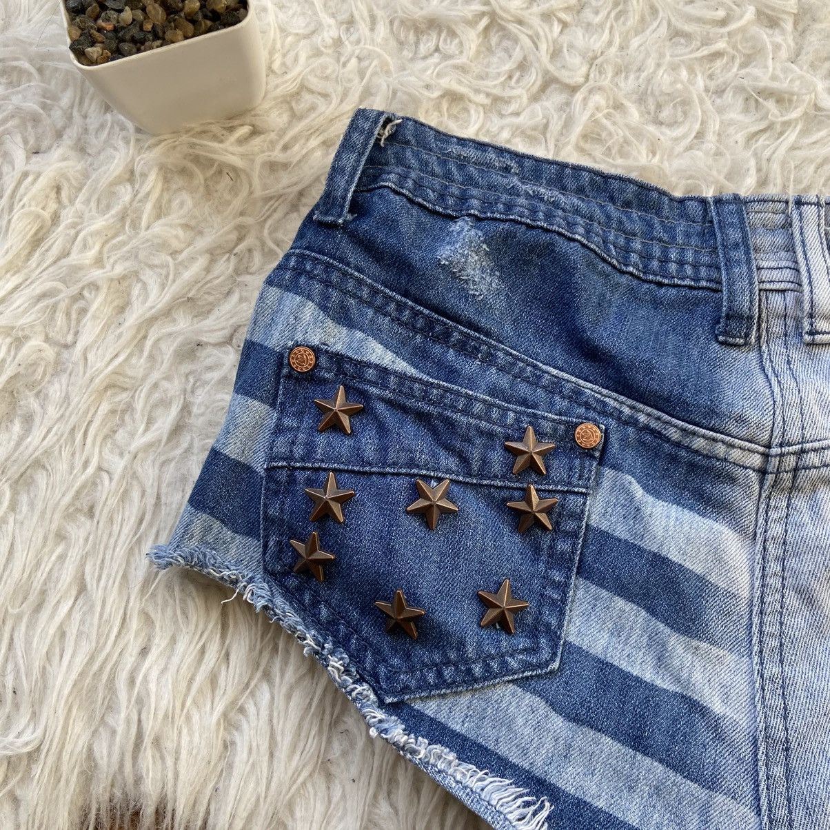If Six Was Nine 📌 Vintage Soulcat USA Flag Metal Stars Y2K Shorts Size 30" / US 8 / IT 44 - 6 Thumbnail