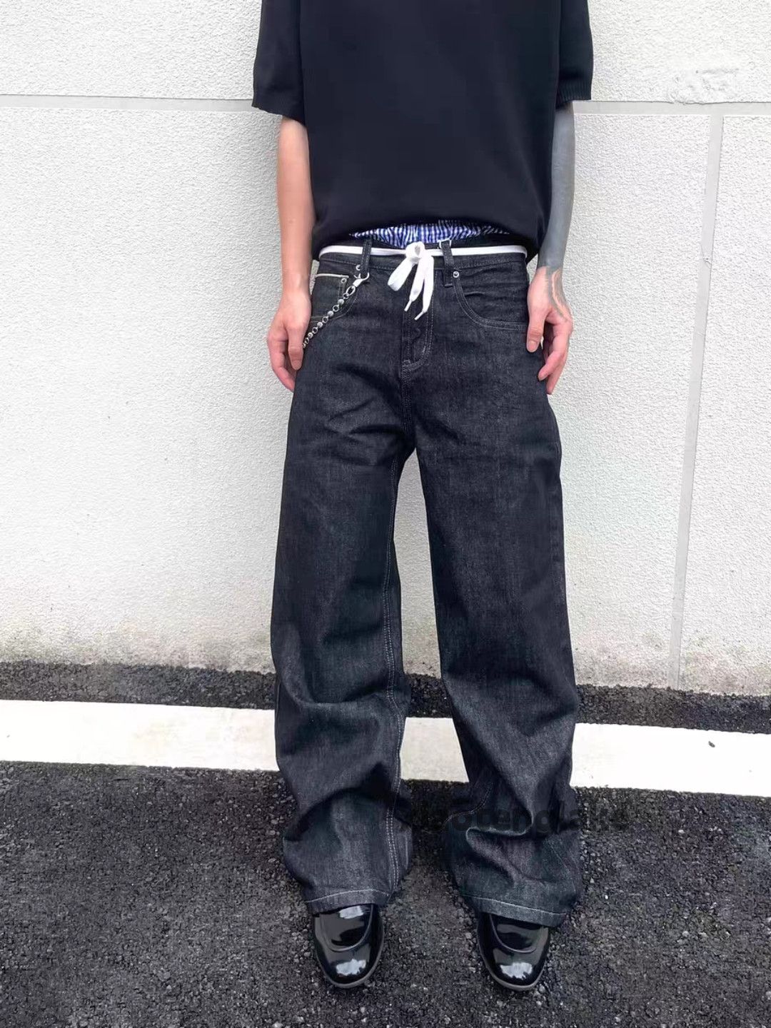 Jean Unisex utility loose baggy skate hiphop yuppie jeans Size US 34 / EU 50 - 3 Thumbnail