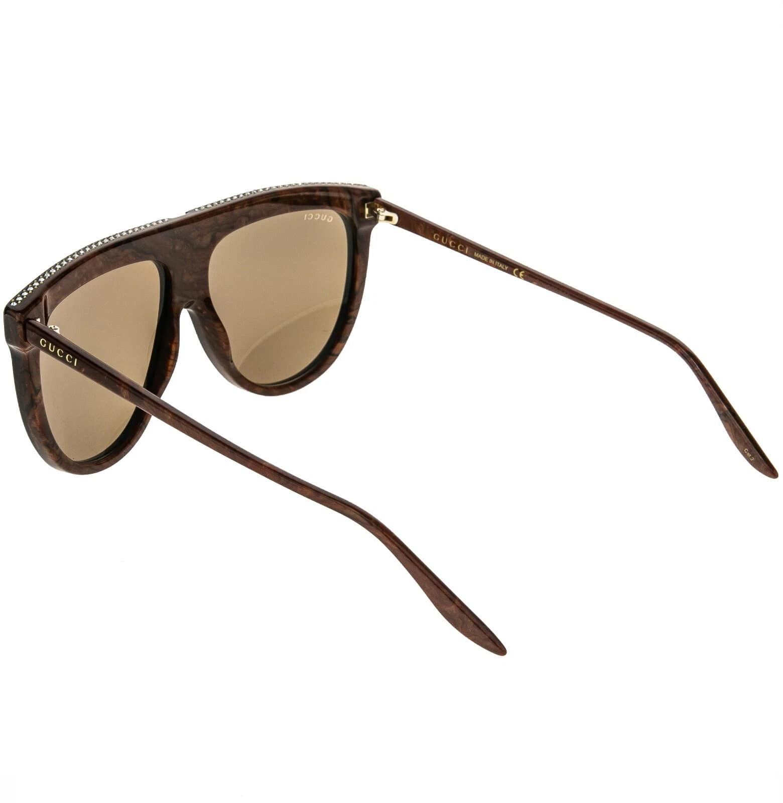 Gucci GUCCI GG0732S Black Brown Oversized Pilot Sunglass 0732 005 Size ONE SIZE - 3 Thumbnail