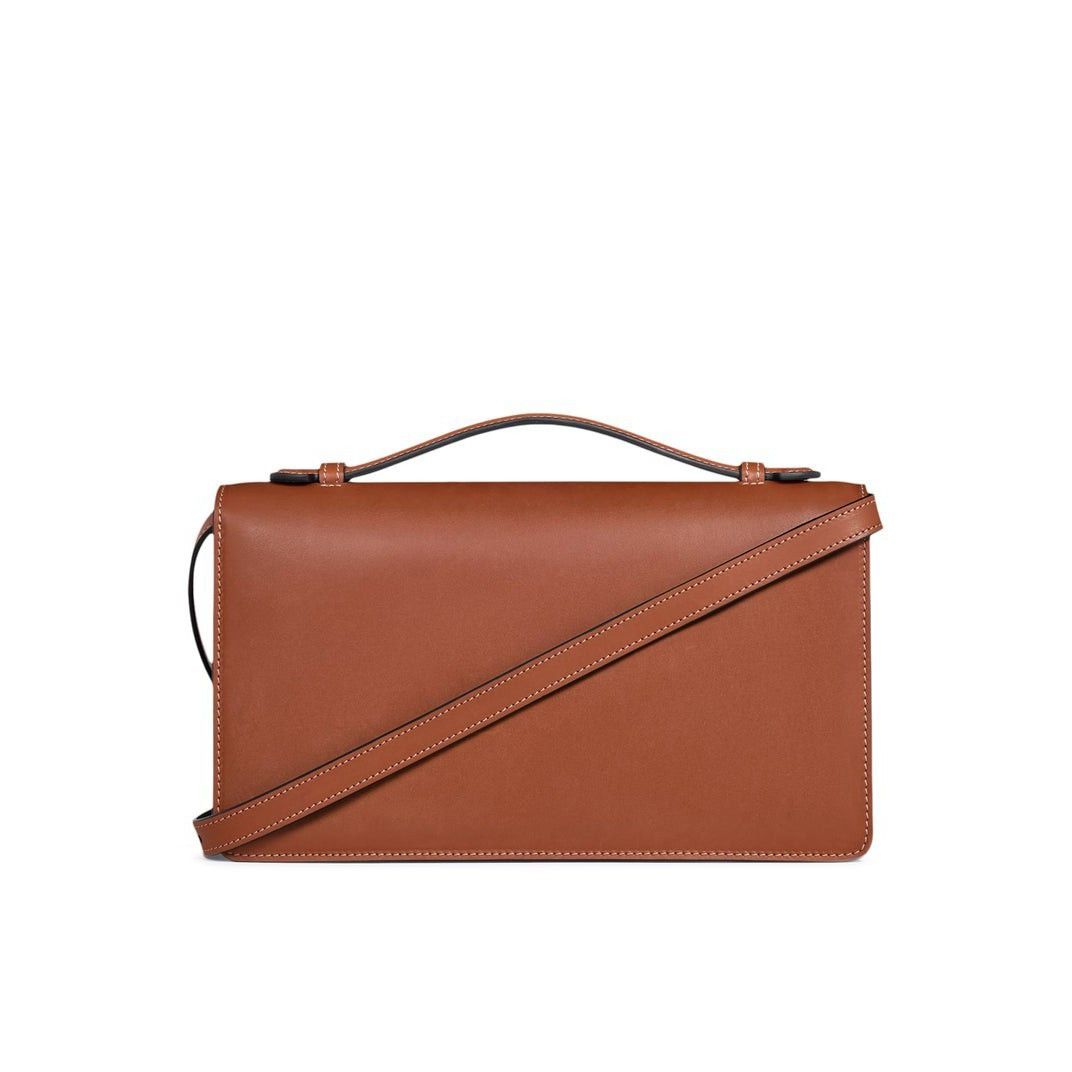 Celine CELINE Medium Triomphe Folio Tan Top Handle Bag New & Authen Size ONE SIZE - 3 Thumbnail