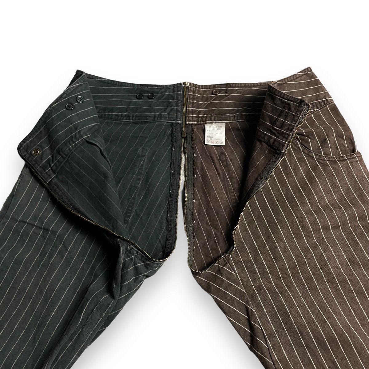 20471120 × Beauty Beast × Japanese Brand 🇯🇵 JAPANESE CUSTOM TWO TONES STRIPED SPIRAL CUT PANTS Size US 31 - 10 Thumbnail