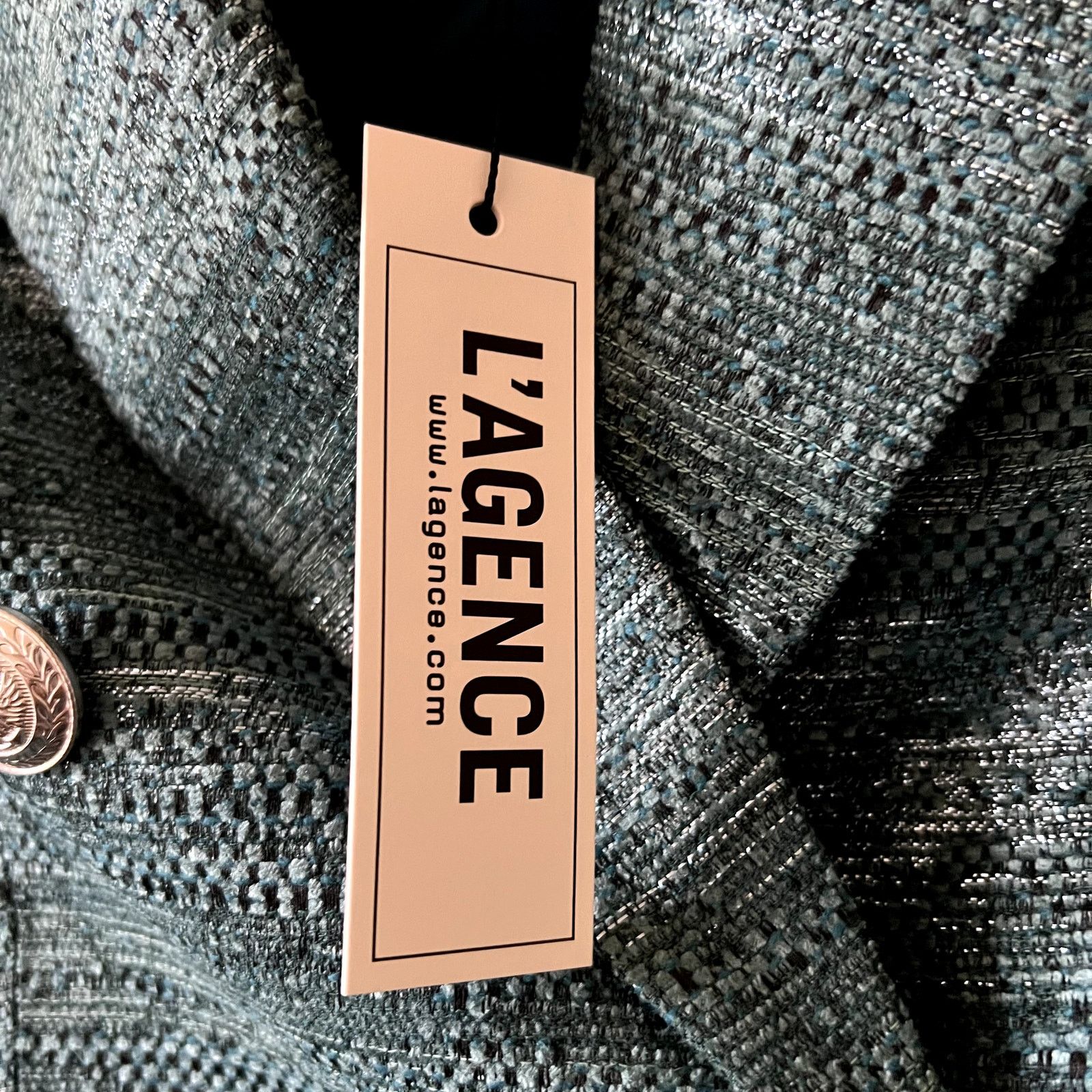 L'AGENCE l’agence marie blazer Dark Teal green Tweed jacket size 2 C5 Size XS / US 0-2 / IT 36-38 - 5 Thumbnail